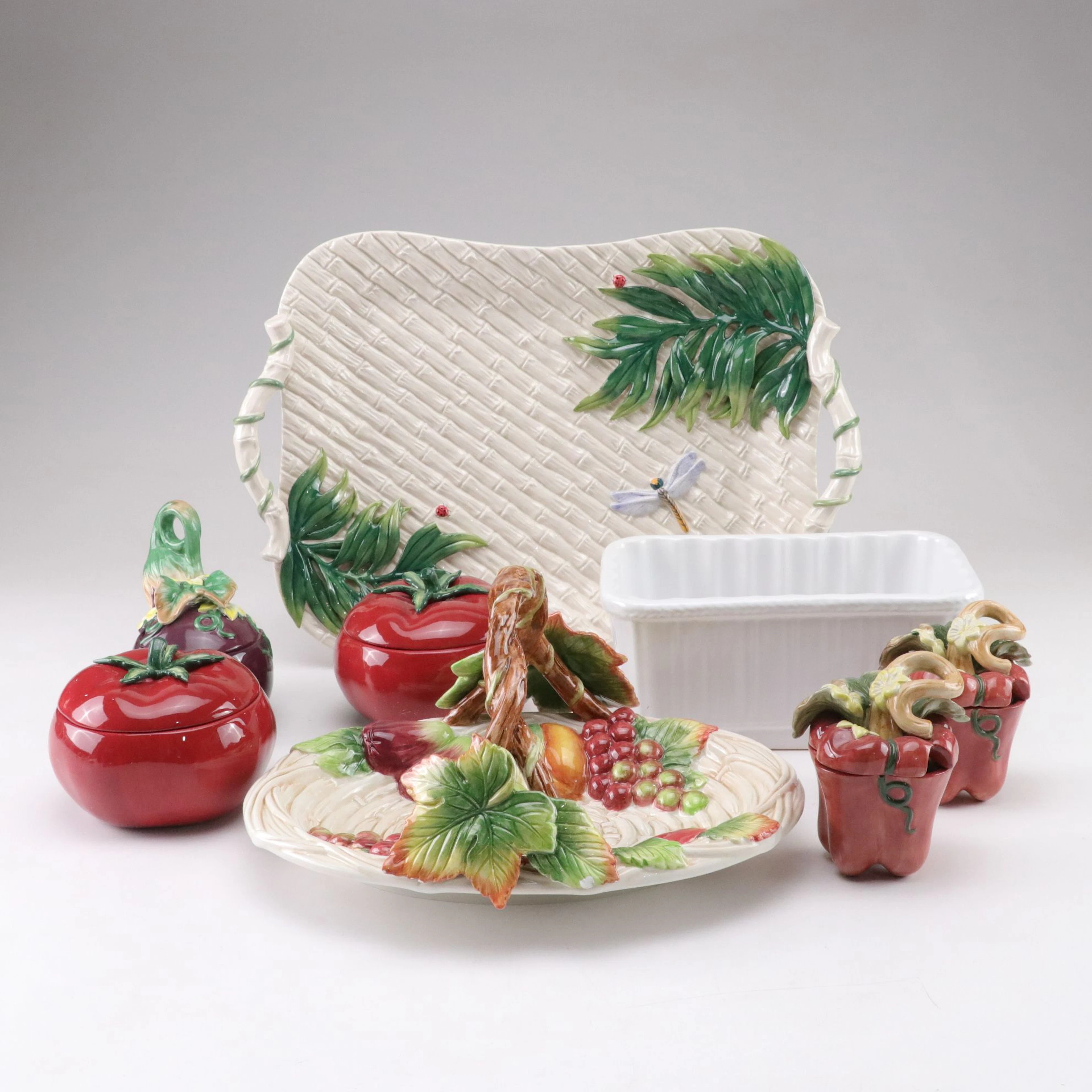 Fitz & Floyd "Gardening Gourmet" Condiment Jar with Other Serveware
