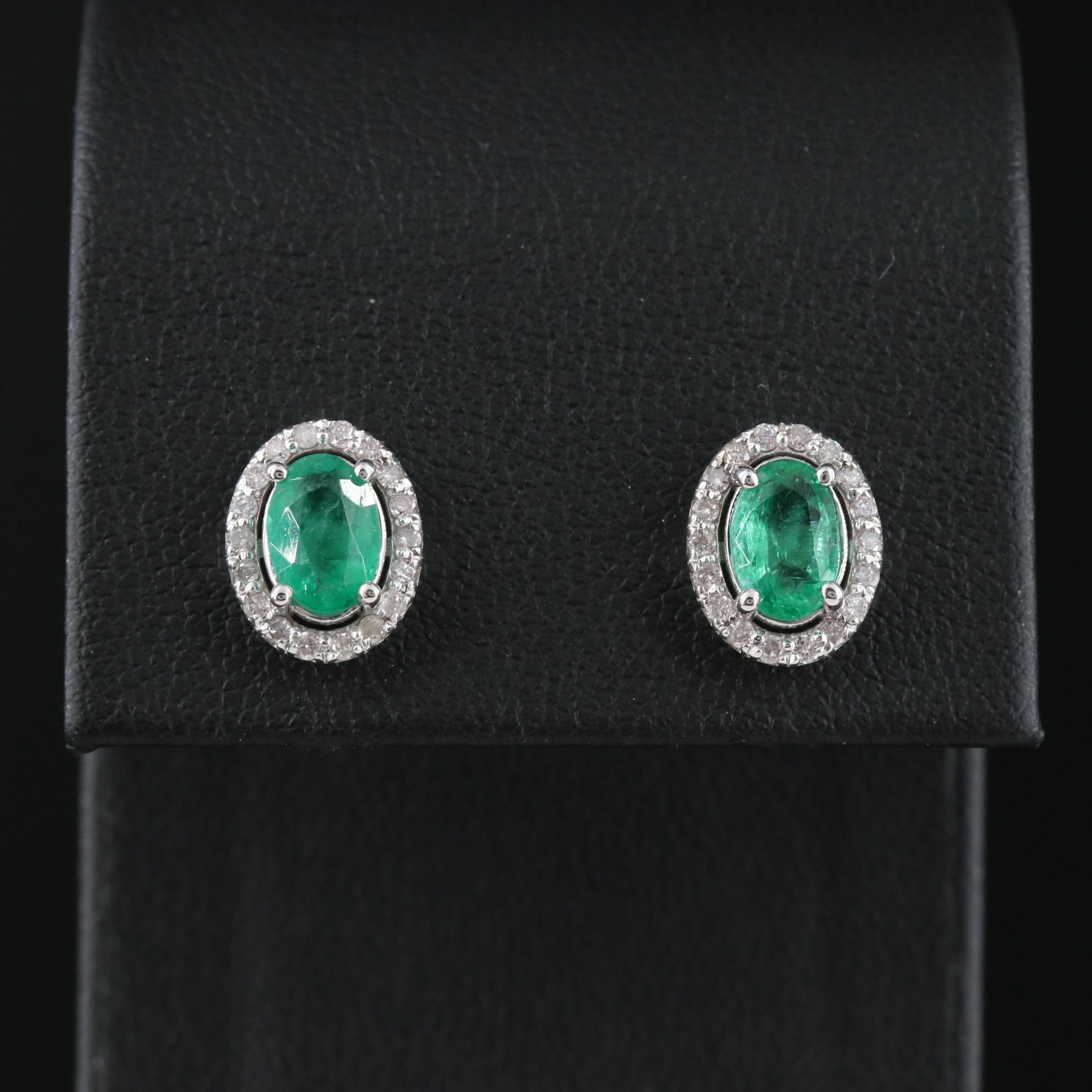 14K 1.30 CTW Zambian Emerald & Light Pink Diamond Earrings, IGI Jewelry Report
