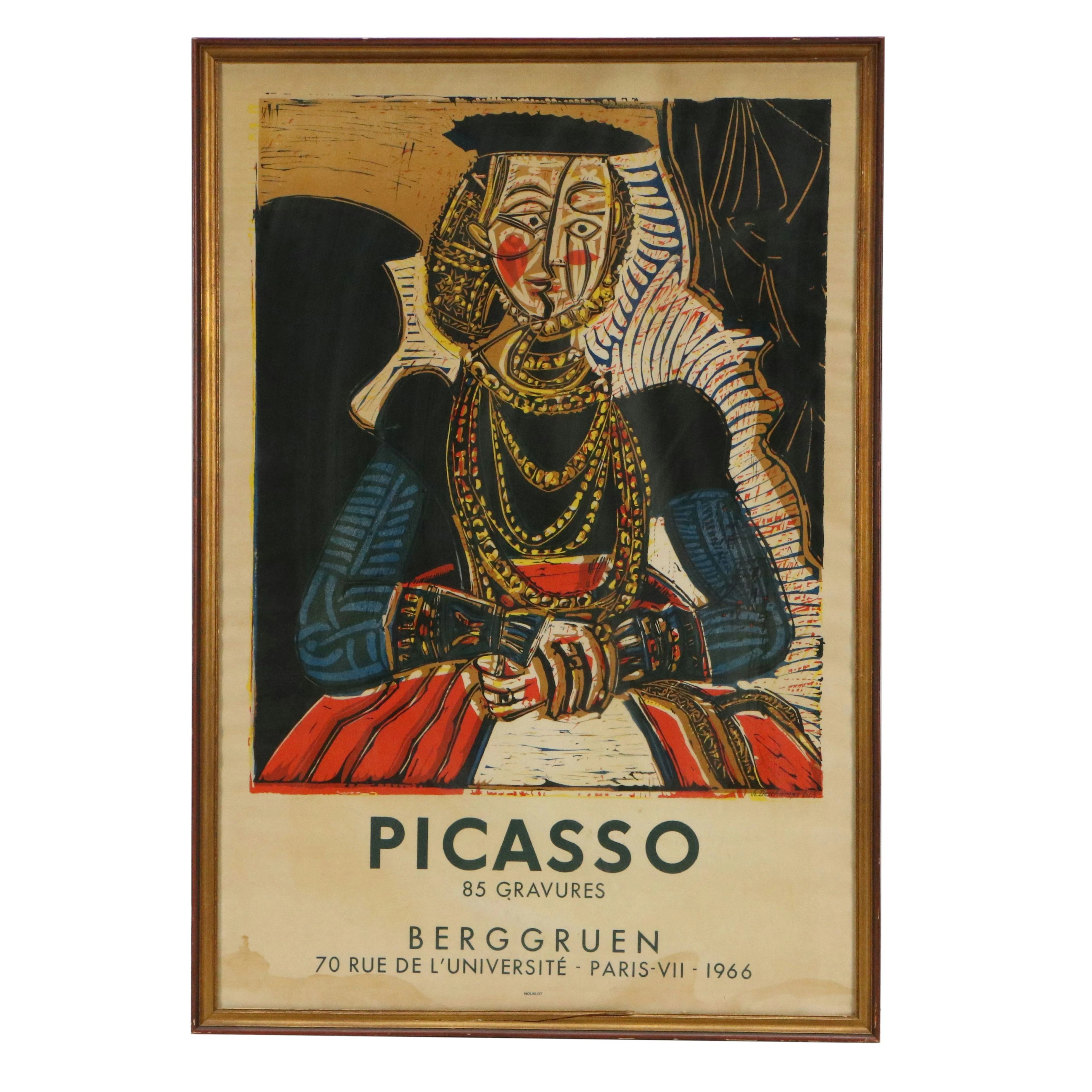 Berggruen Gallery Pablo Picasso Exhibition Poster for "85 Gravures," 1966