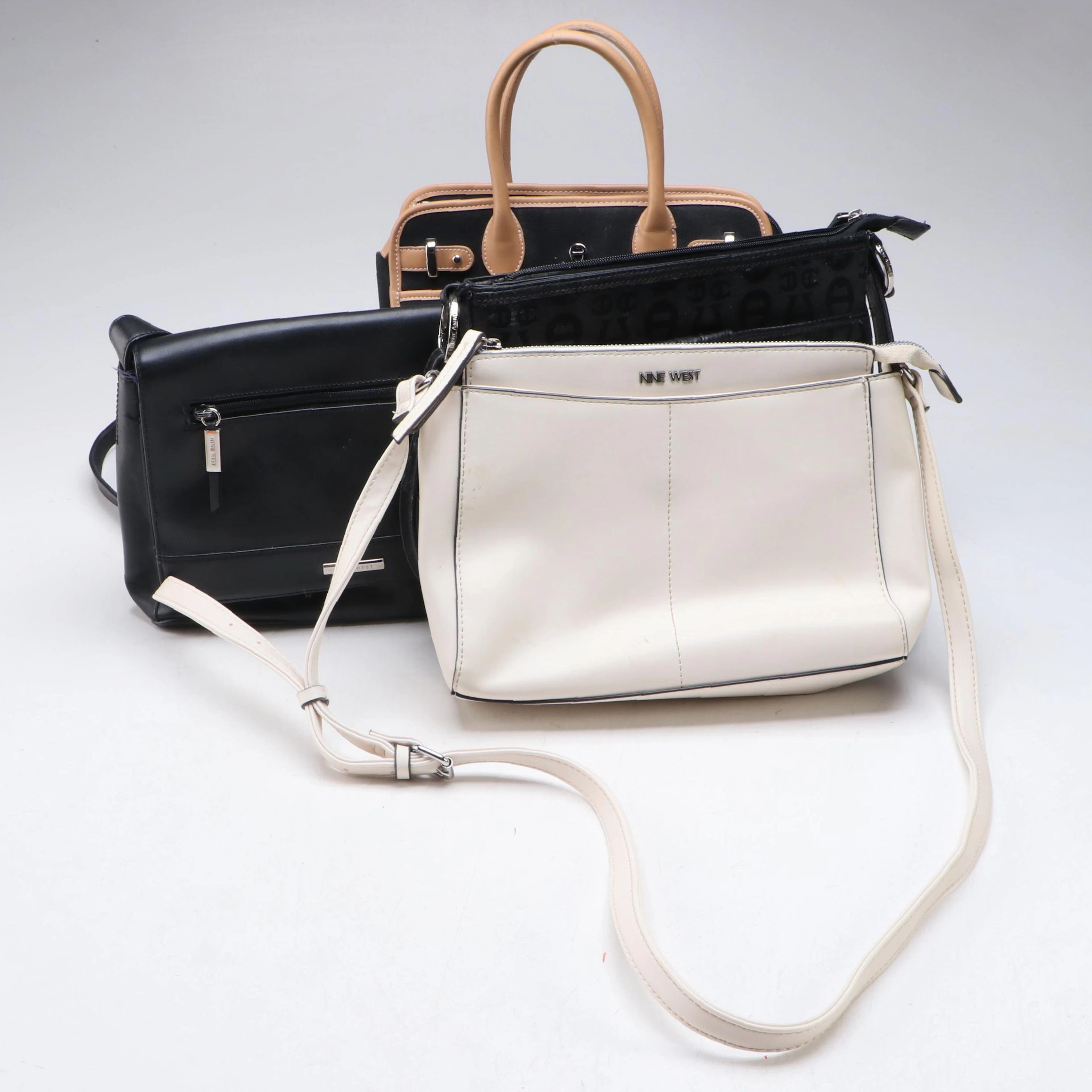 Etienne Aigner and Nine West Canvas and Faux Leather Bags