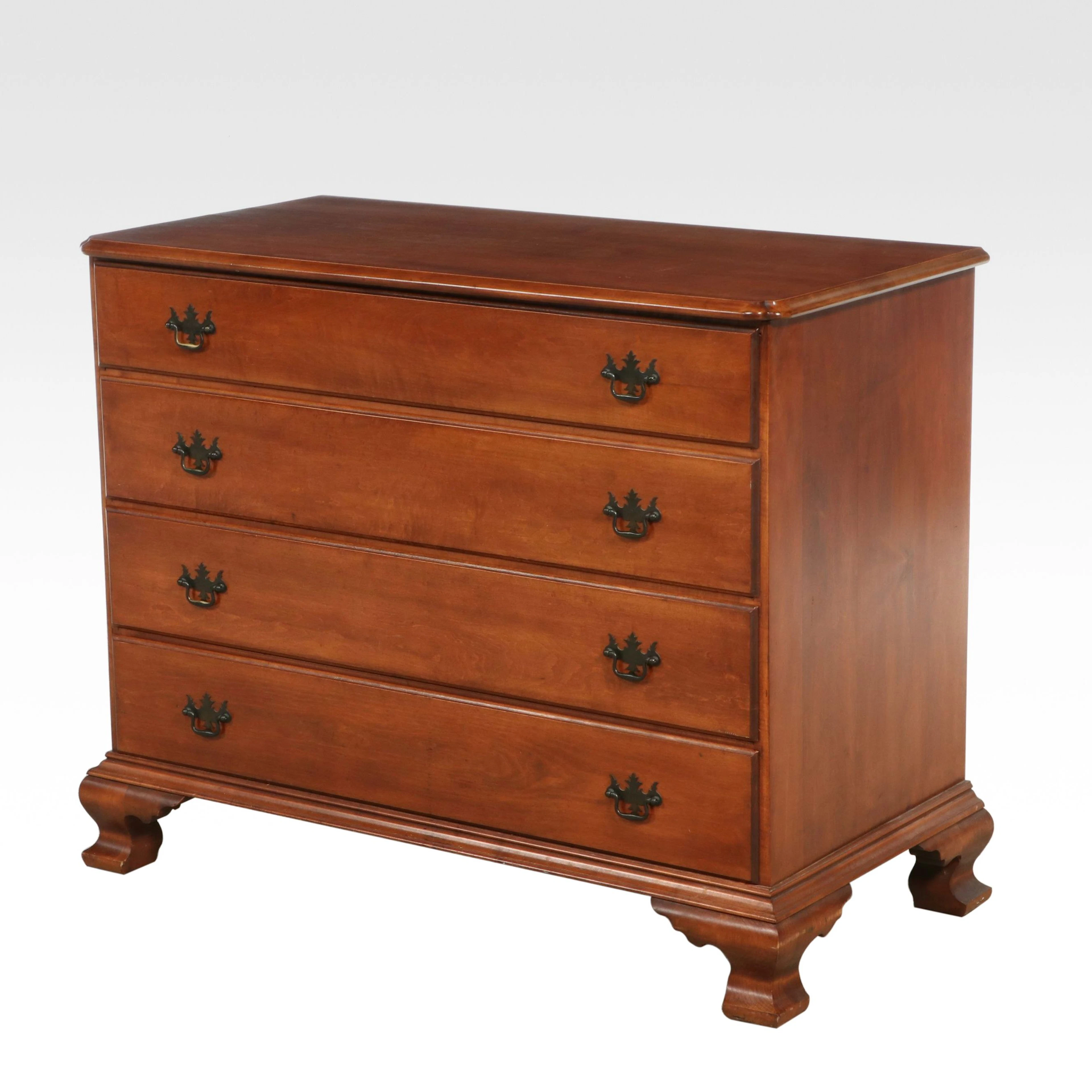 Flint & Horner Co. Chippendale Style Cherry Chest of Drawers