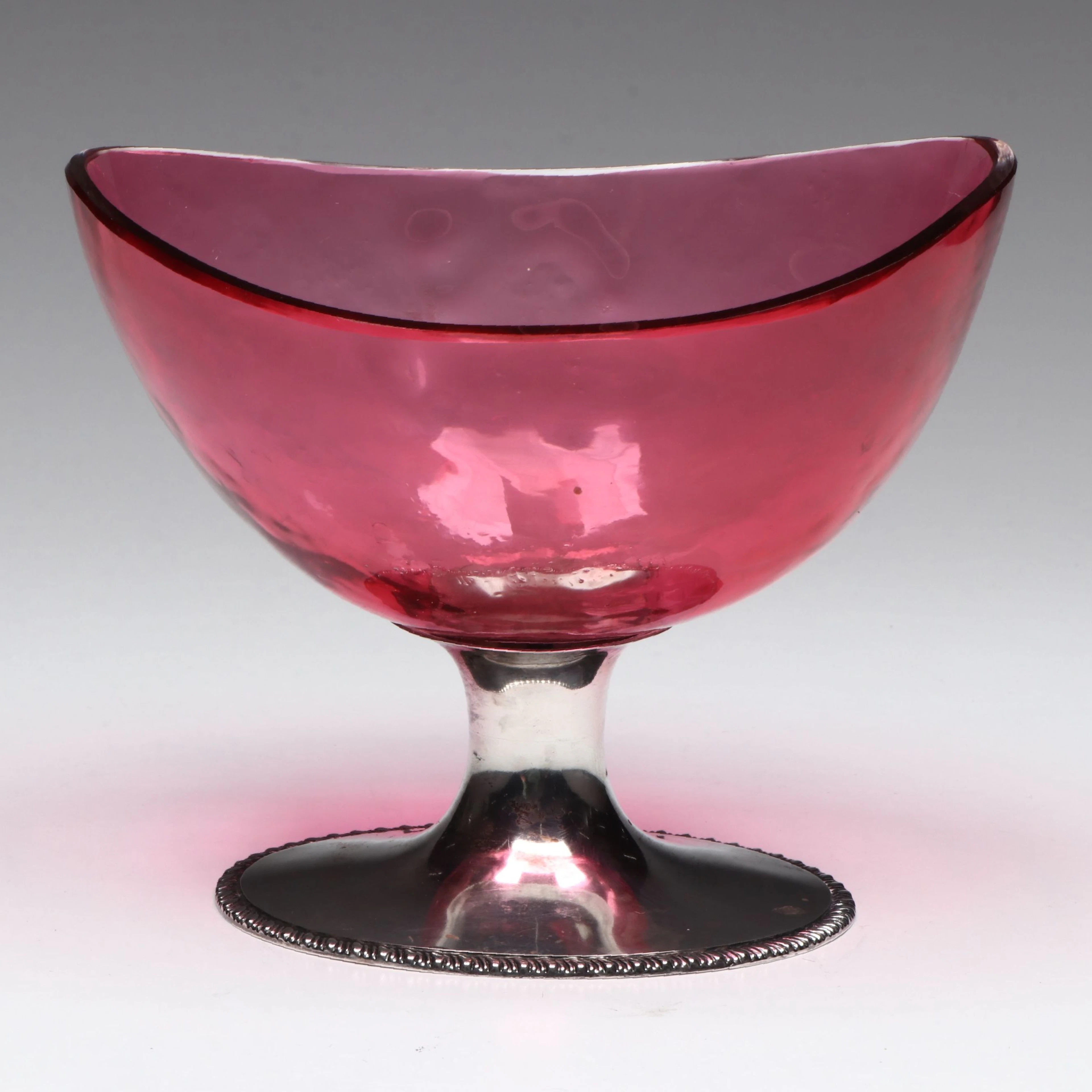 C. S. Harris & Sons Sterling Silver and Cranberry Glass Bowl, 1926