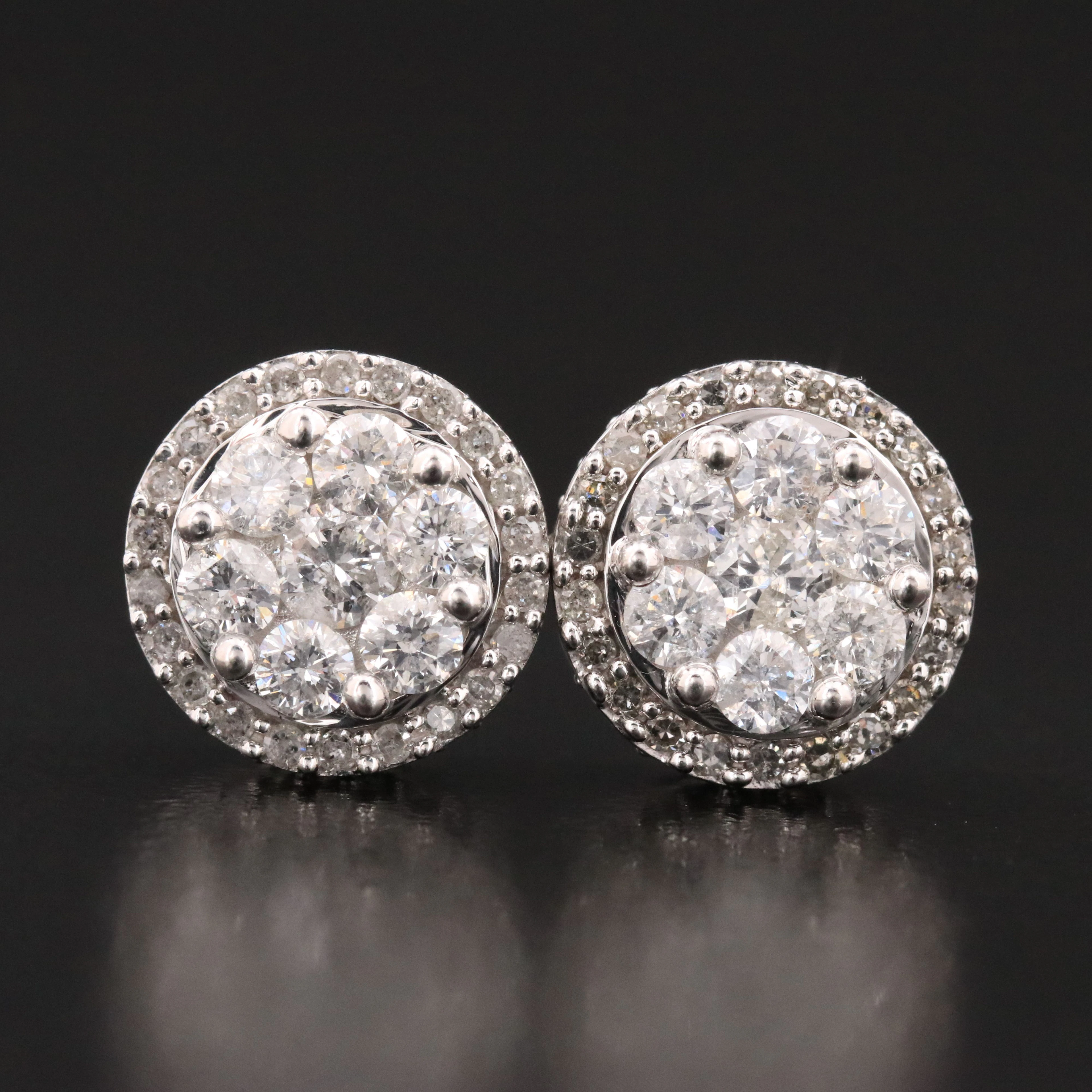 10K 2.00 CTW Diamond Stud Earrings