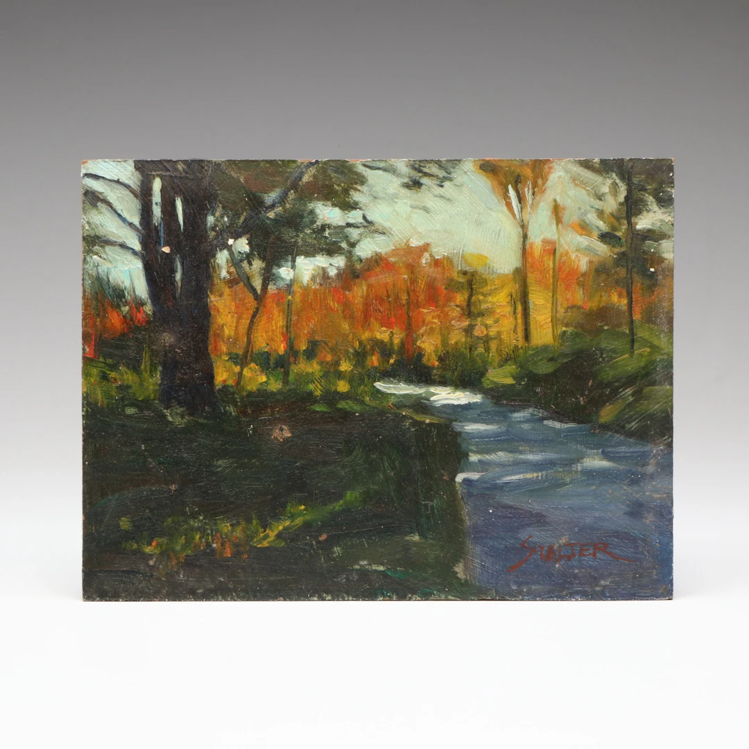 Richard Stalter Autumnal Landscape Oil Painting