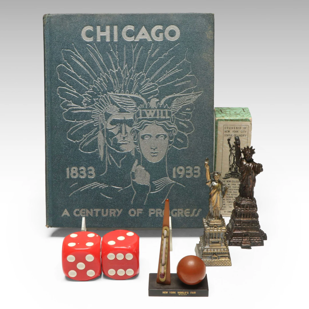 1939 New York World's Fair Bakelite Trylon and Perisphere, More City Souvenirs