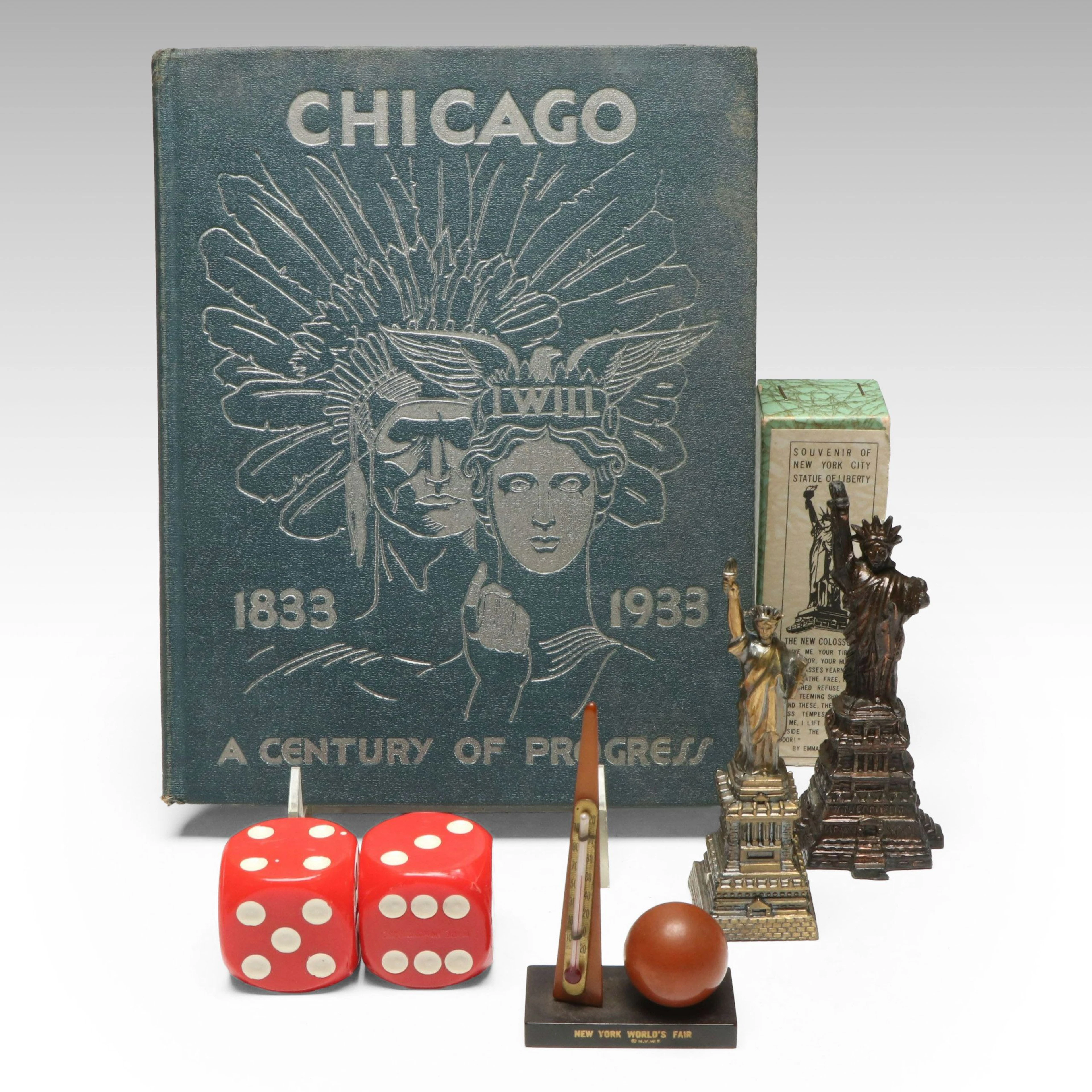 1939 New York World's Fair Bakelite Trylon and Perisphere, More City Souvenirs