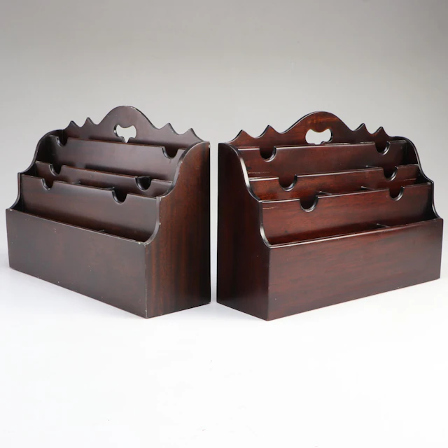 Pair of Victorian Style Wooden File Folders