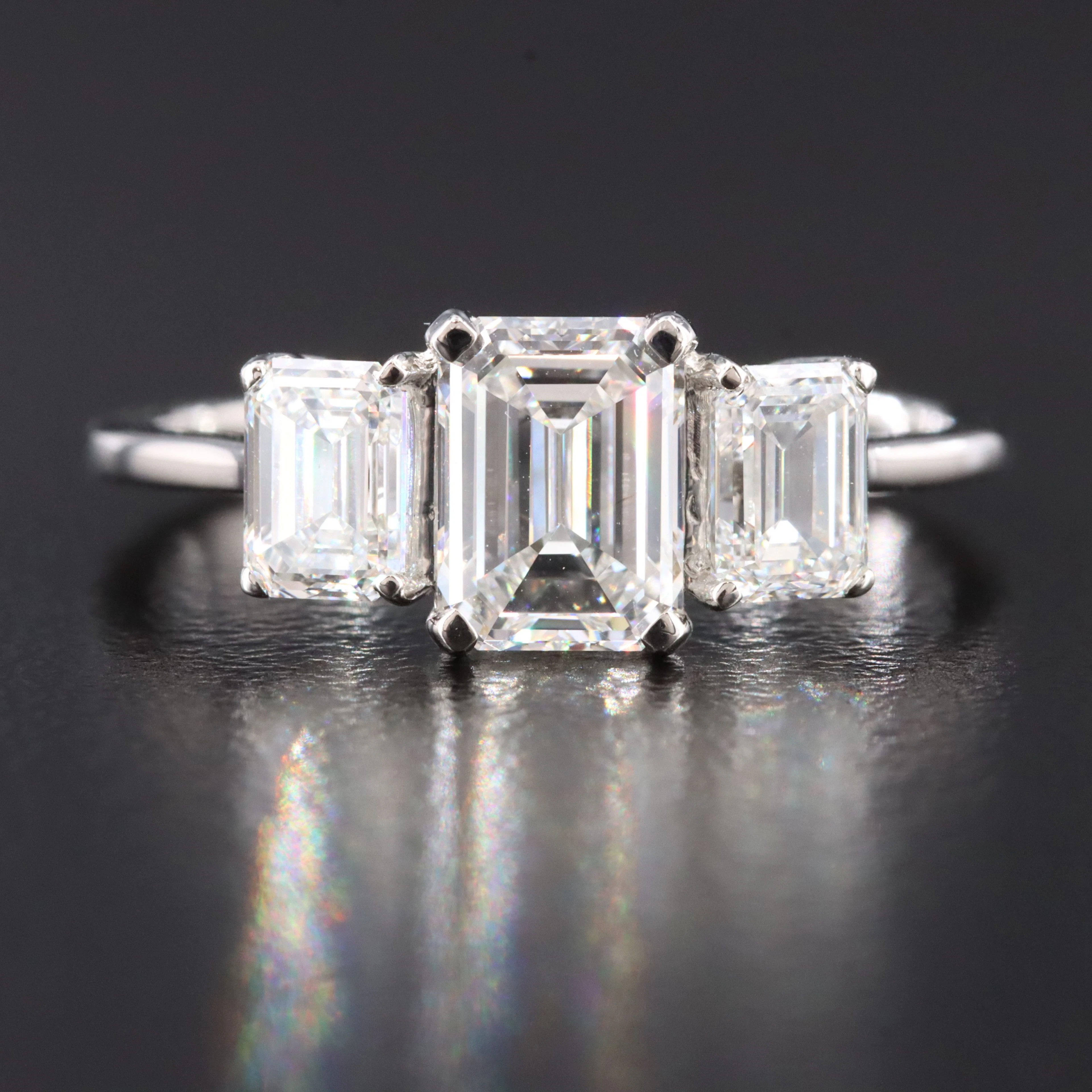Platinum 1.80 CTW Diamond Ring with GIA Reports
