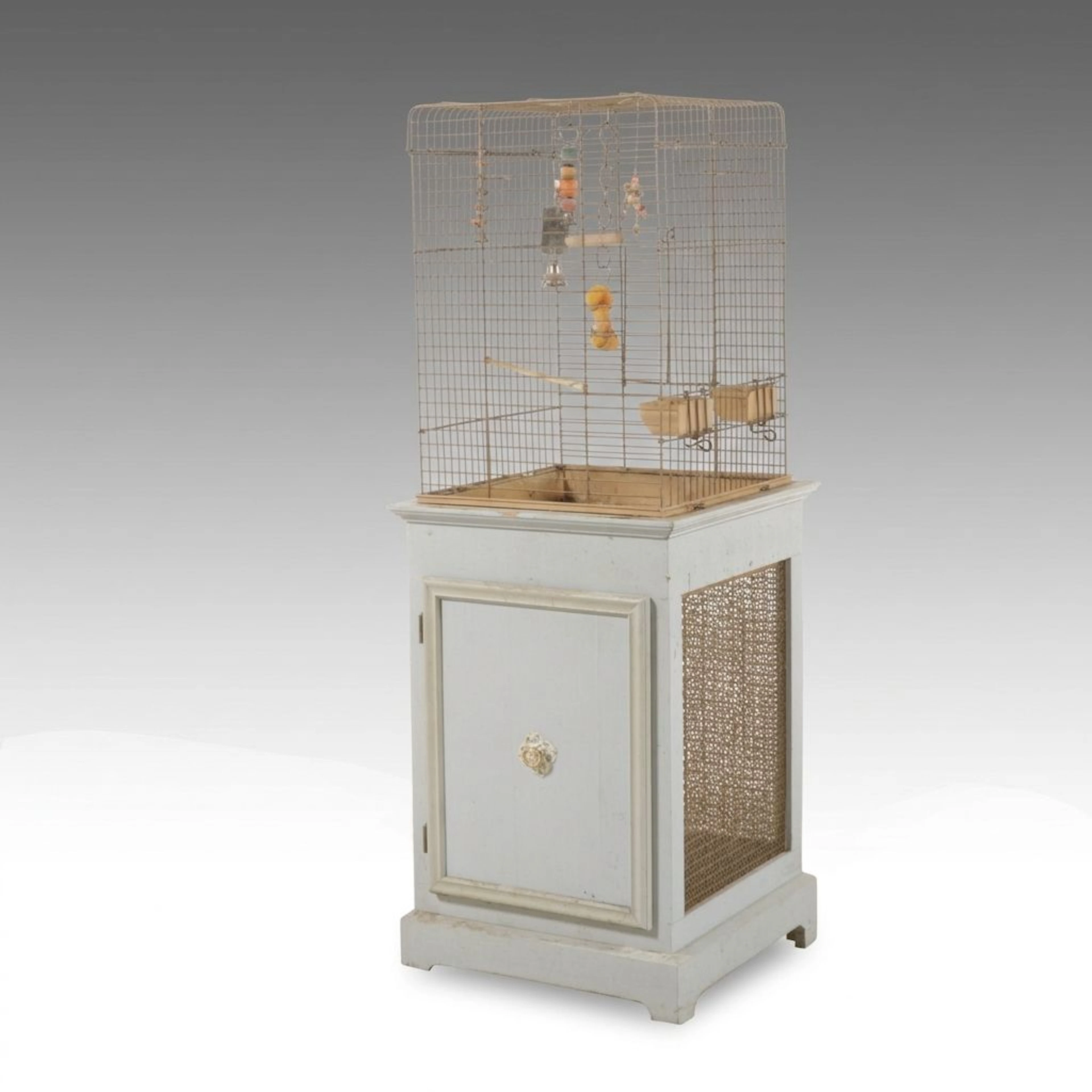 Mid-Century Hollywood Regency Style Birdcage with Accessories