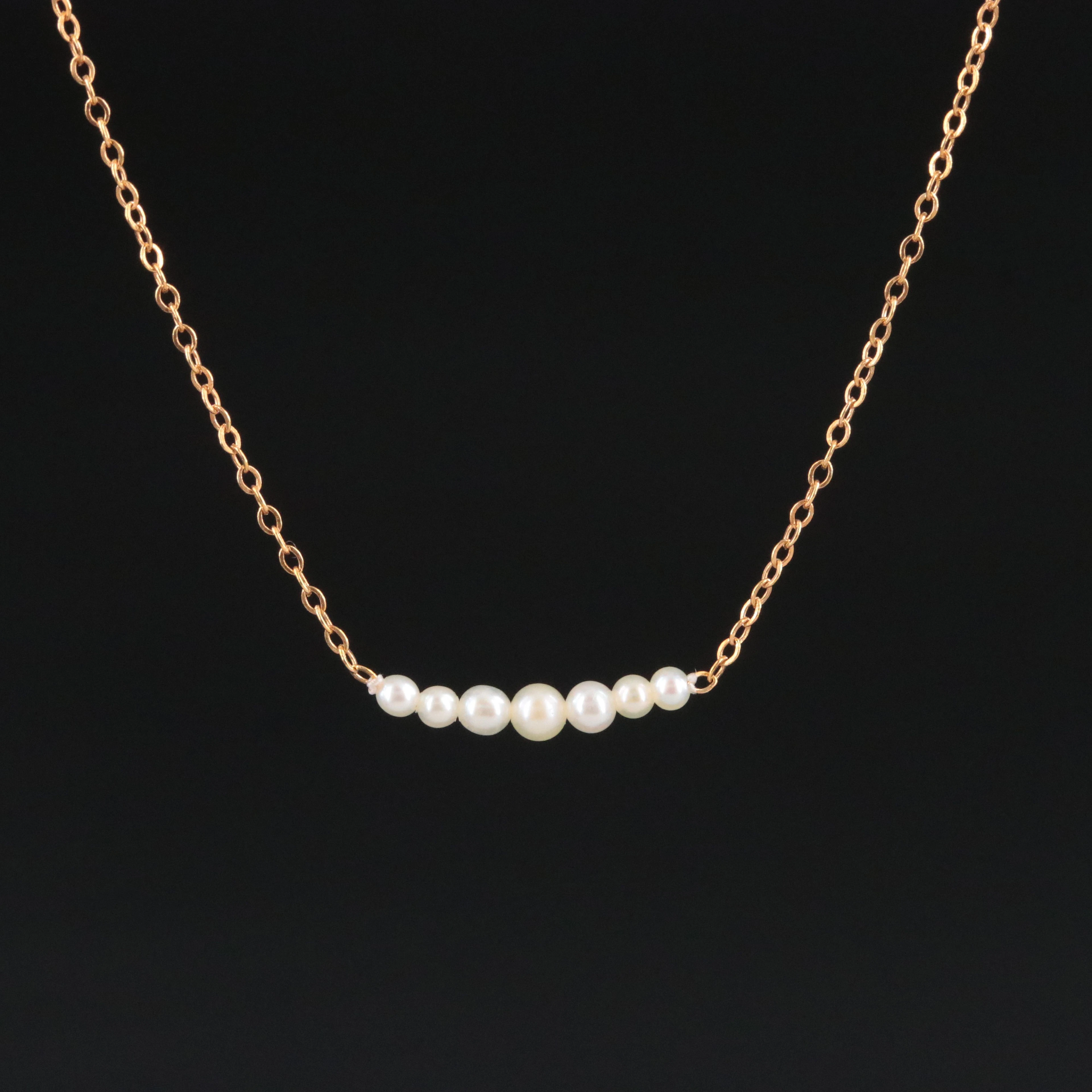 Vintage 14K "Add-a-Pearl" Necklace with Original Box