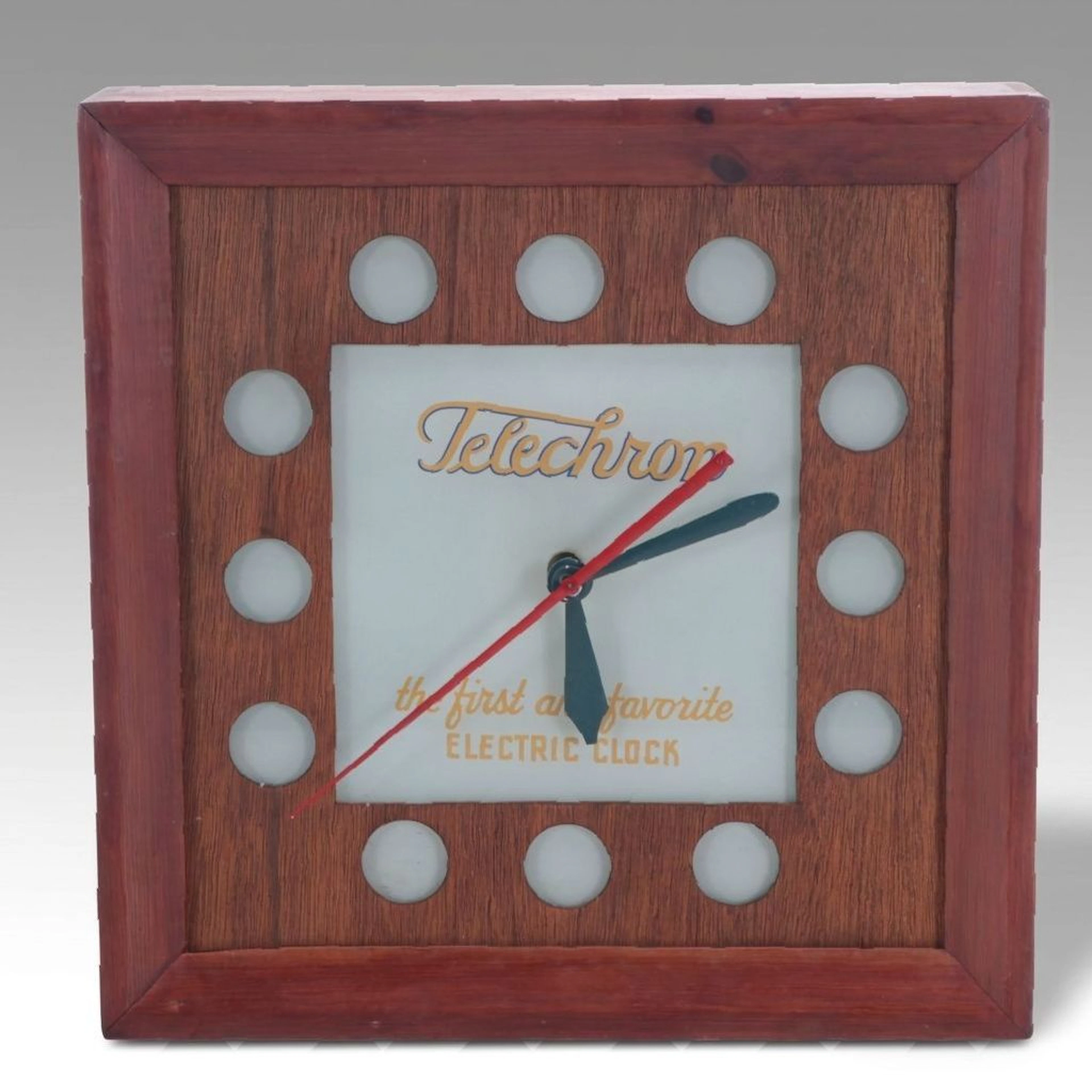 Telechron Mid Century Modern Style Advertising Wall Clock, Mid to Late 20th C.