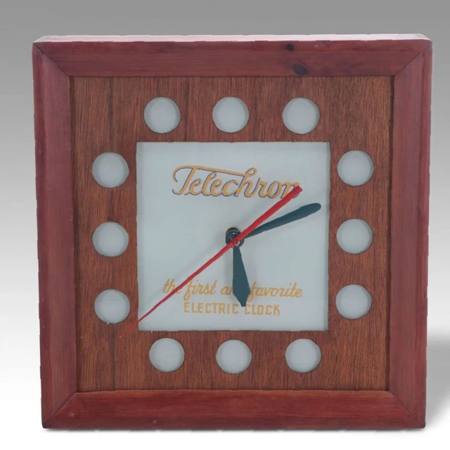 Telechron Mid Century Modern Style Advertising Wall Clock, Mid to Late 20th C.