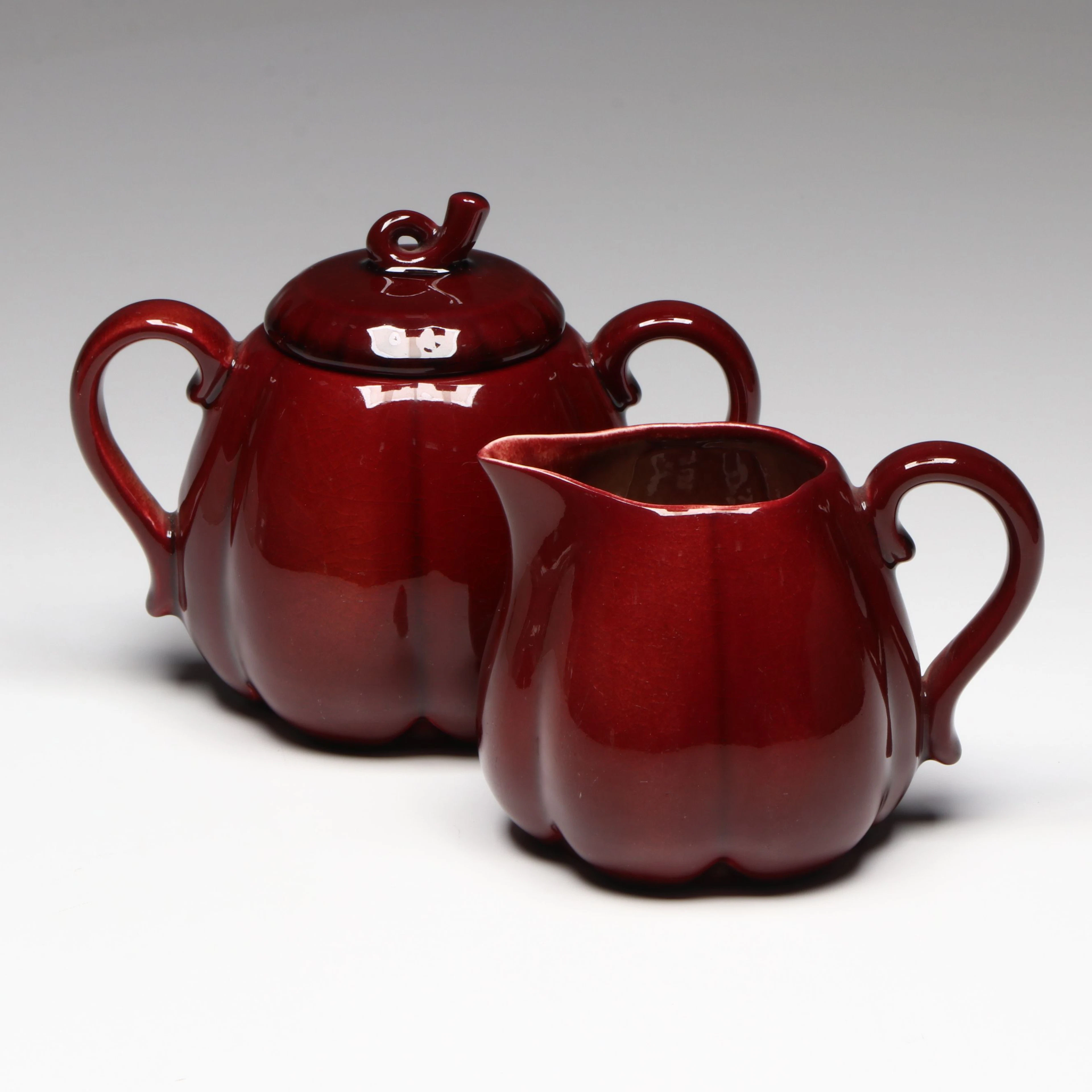 Rookwood Pottery Glazed Ceramic Creamer and Sugar Bowl, 1949–1950