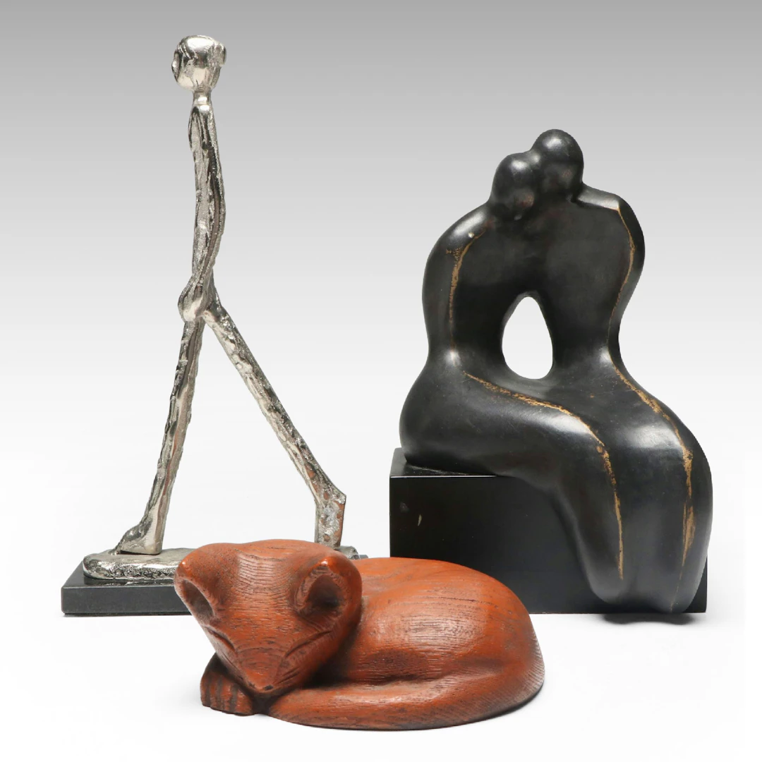 Modern Abstract Couple with Other Figurines
