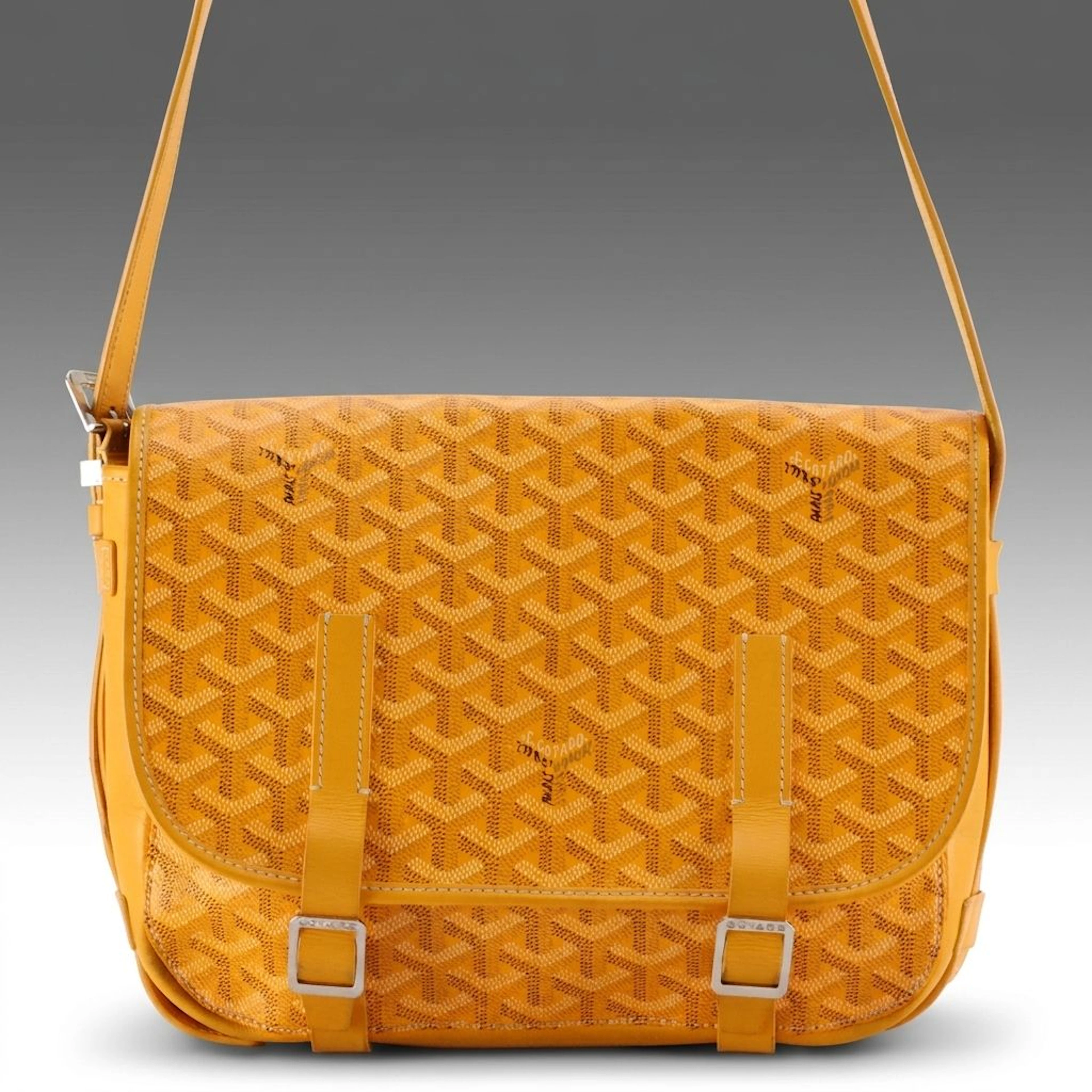 Goyard Belvedere MM Messenger Bag in Yellow Goyardine Canvas