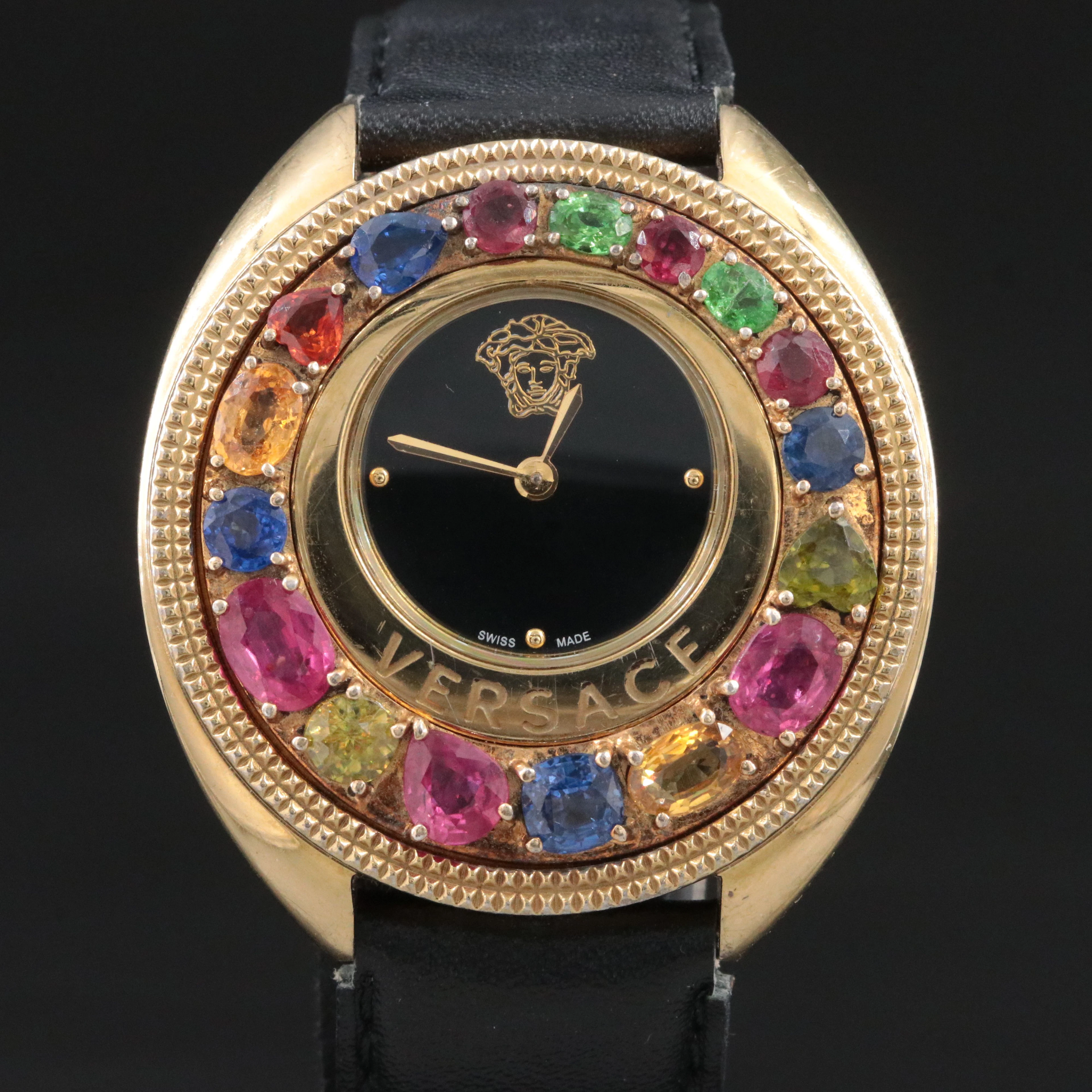 Versace Destiny Precious Multicolor Gemstone Swiss Quartz Watch