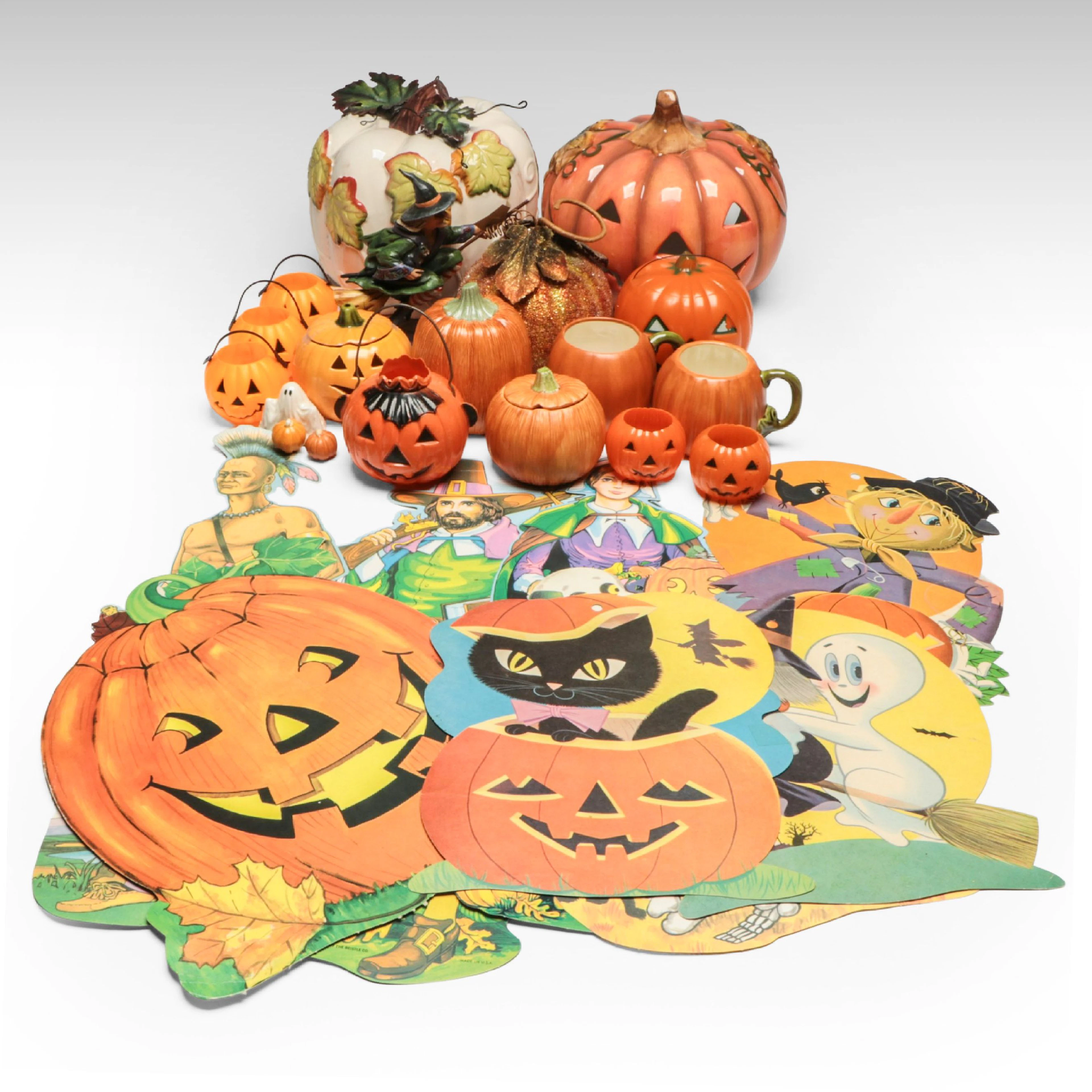 Jim Shore "Swept Away" Resin Figurine with More Halloween Decorations
