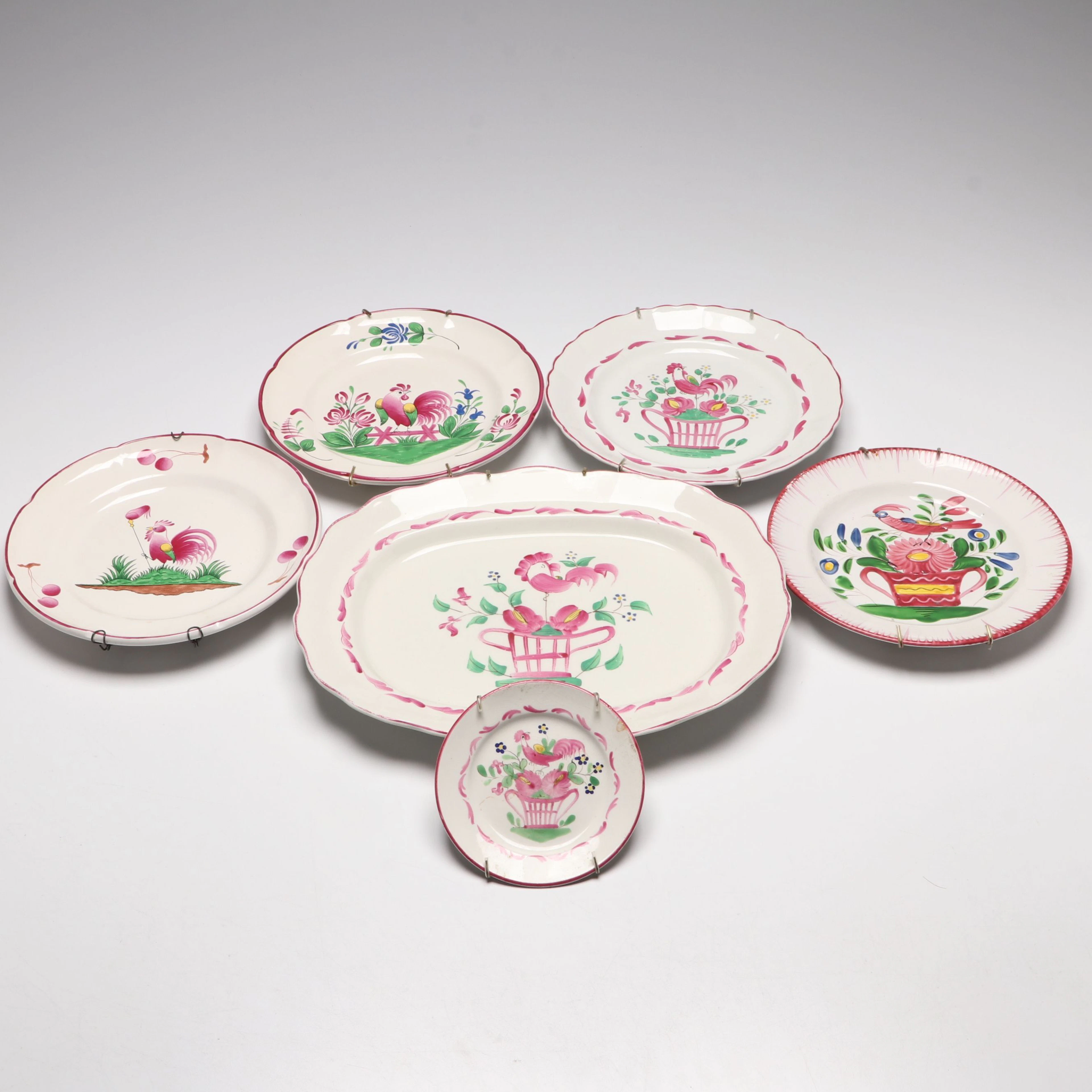 Keller & Guérin, Fondeville and Other Ceramic Plates, Early to Mid-20th Century