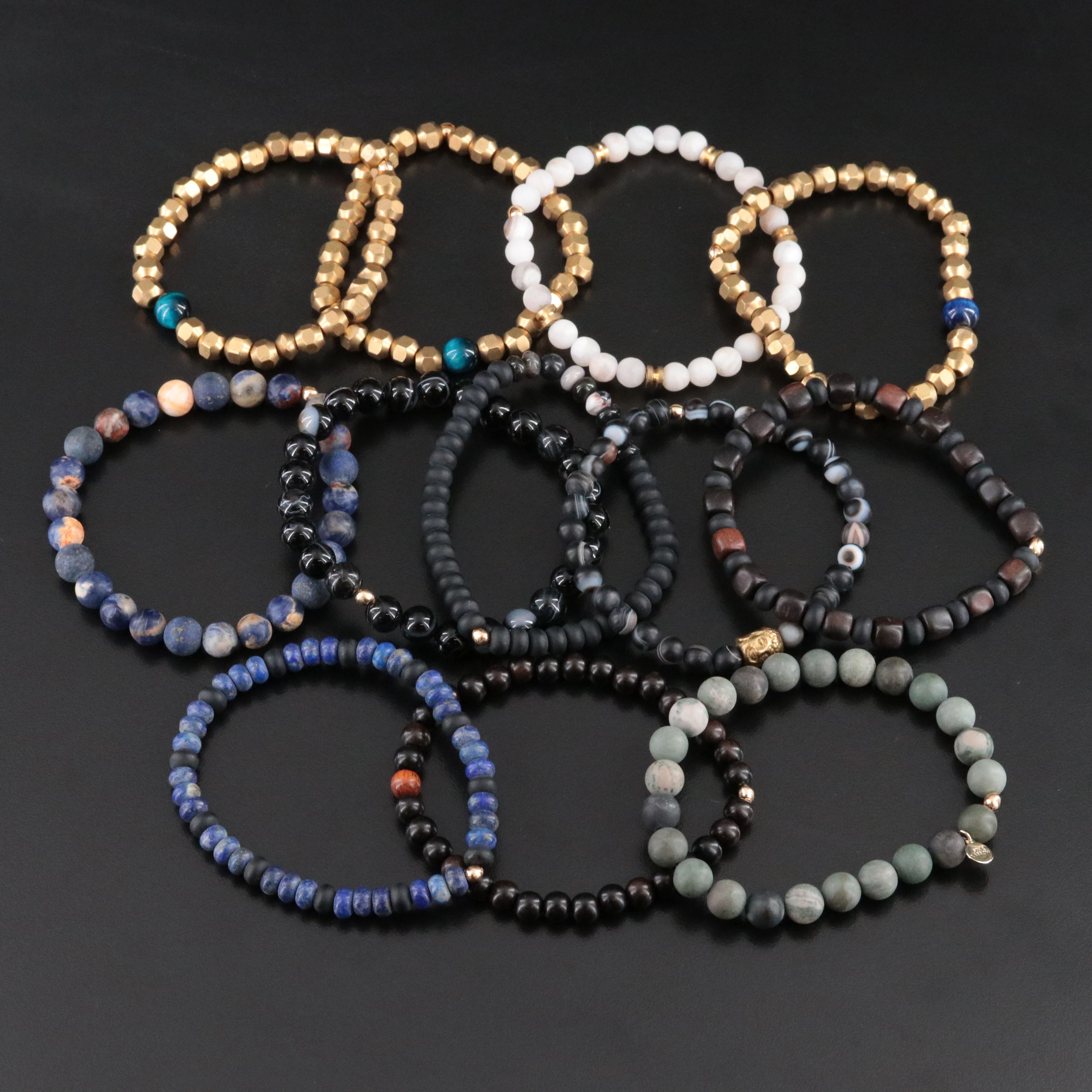 Agate, Lapis Lazuli and Jasper Featured in Bracelet Collection