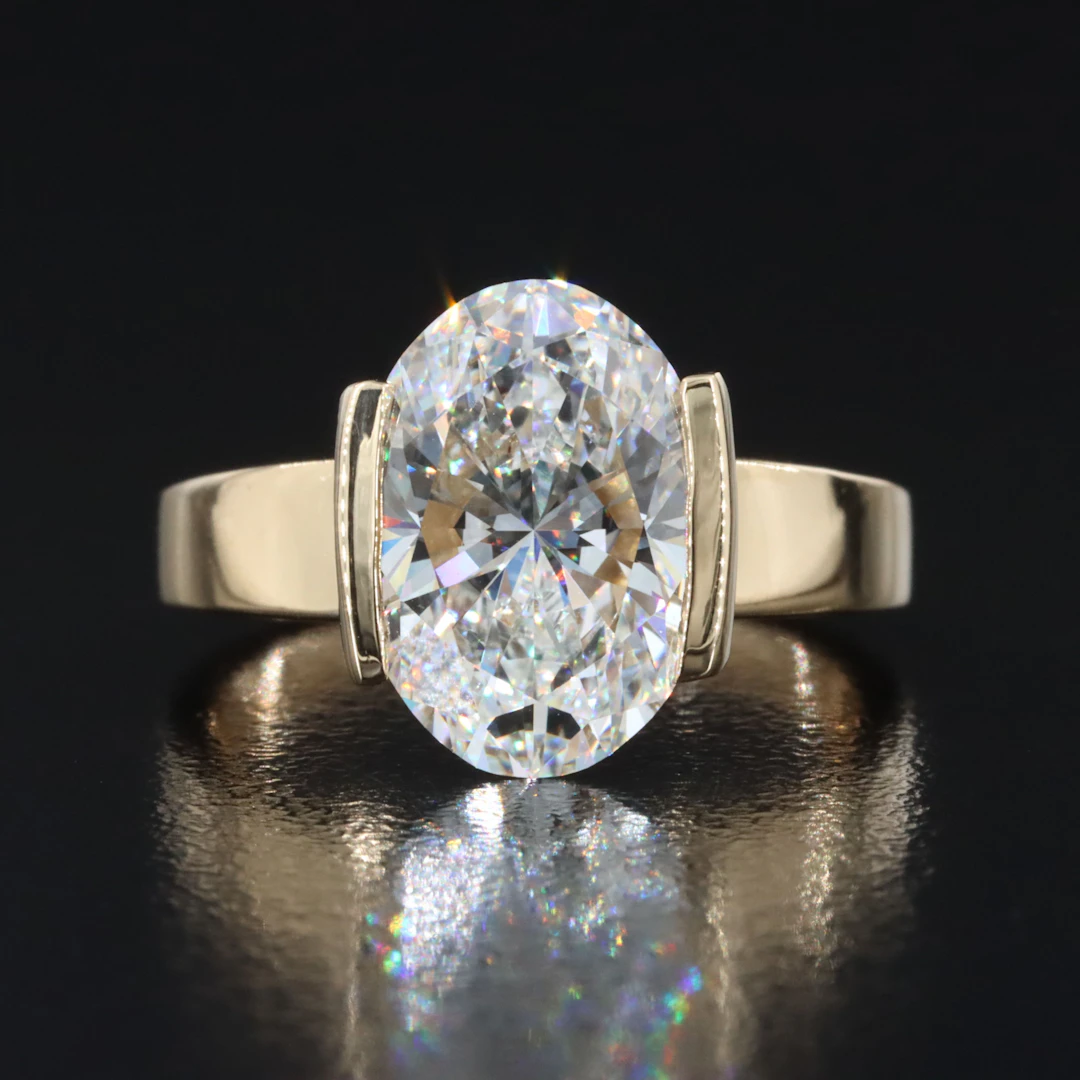 14K 4.02 CT Lab Grown Diamond Solitaire Ring with IGI Report