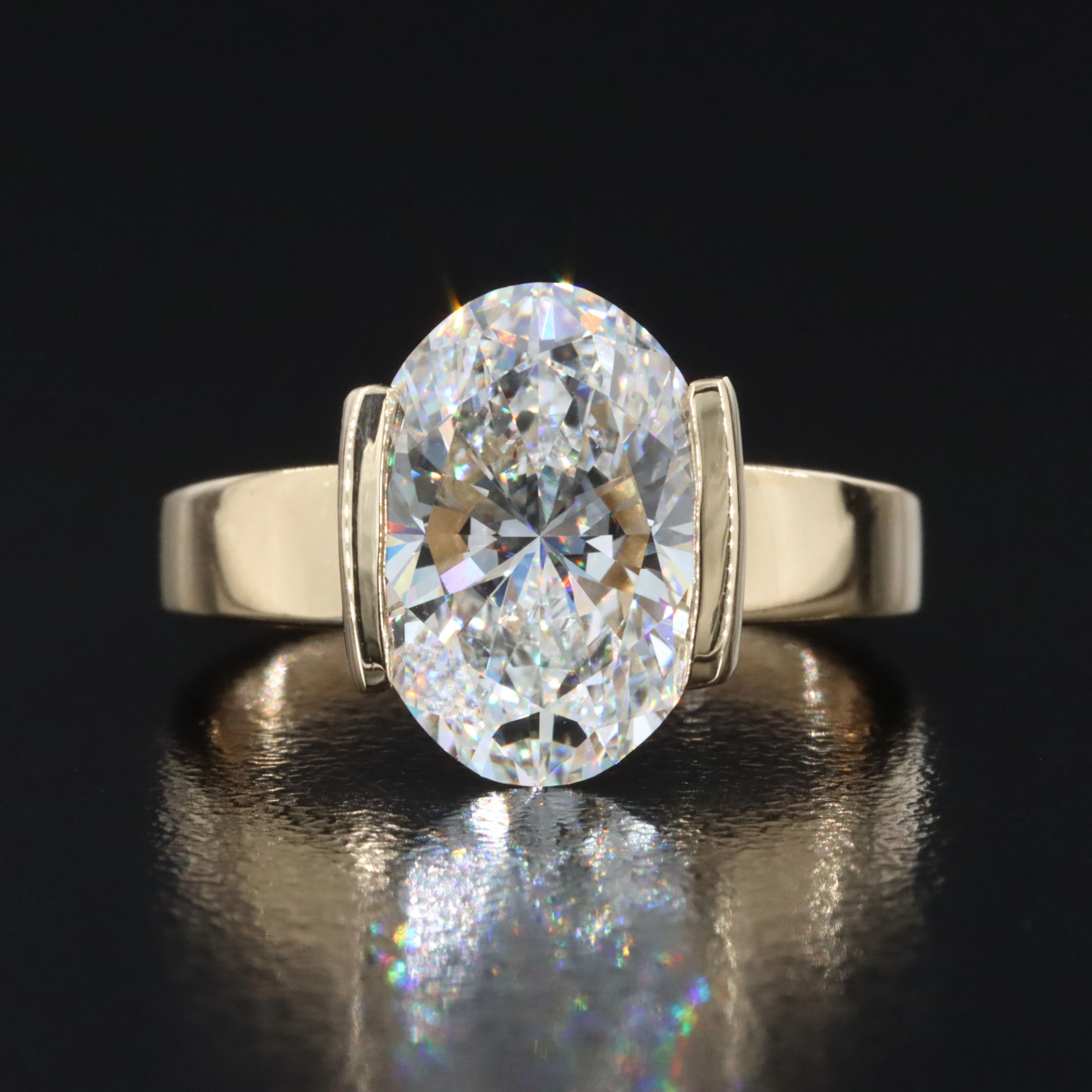 14K 4.02 CT Lab Grown Diamond Solitaire Ring with IGI Report