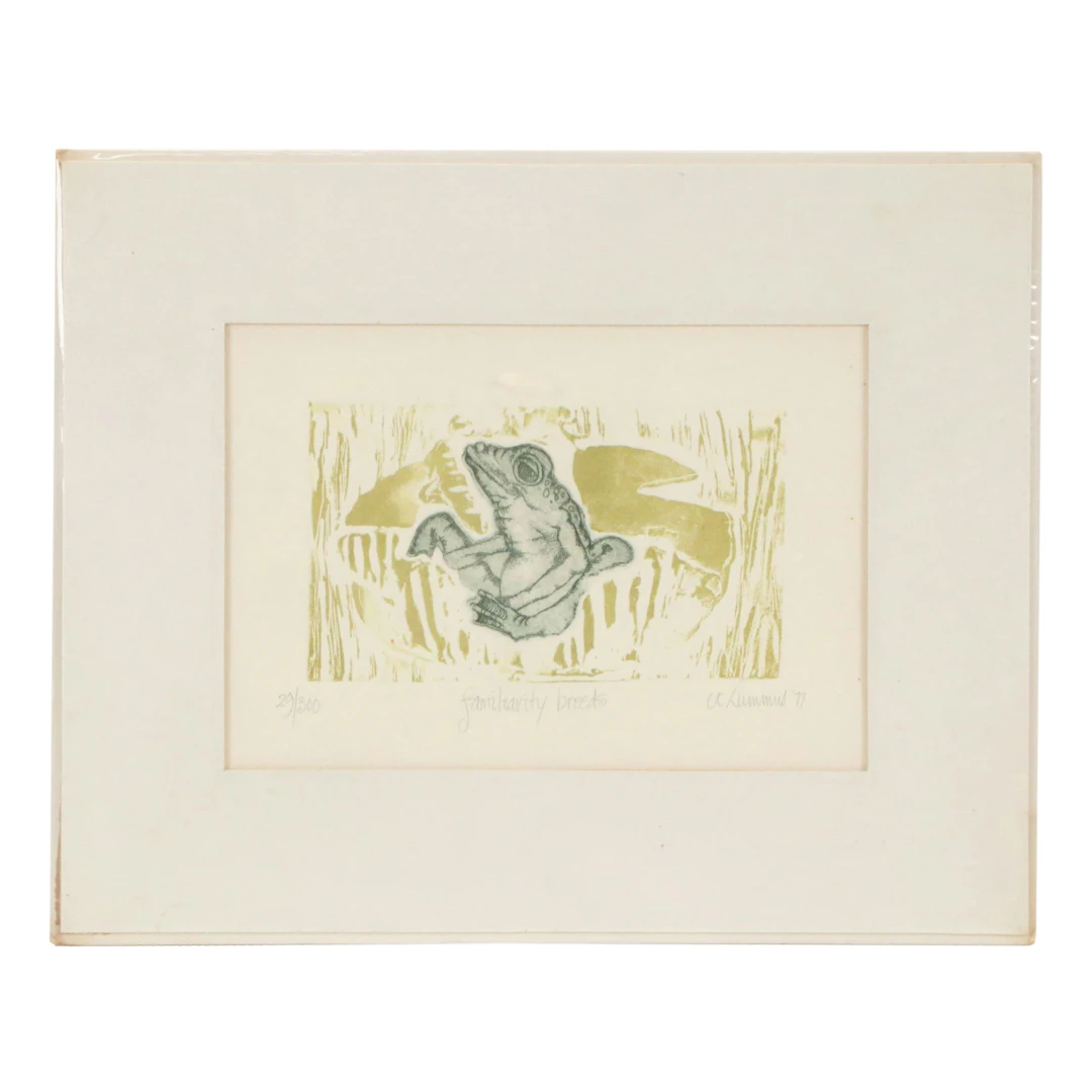Carol Travers Lummus Embossed Intaglio "Familiarity Breeds," 1977