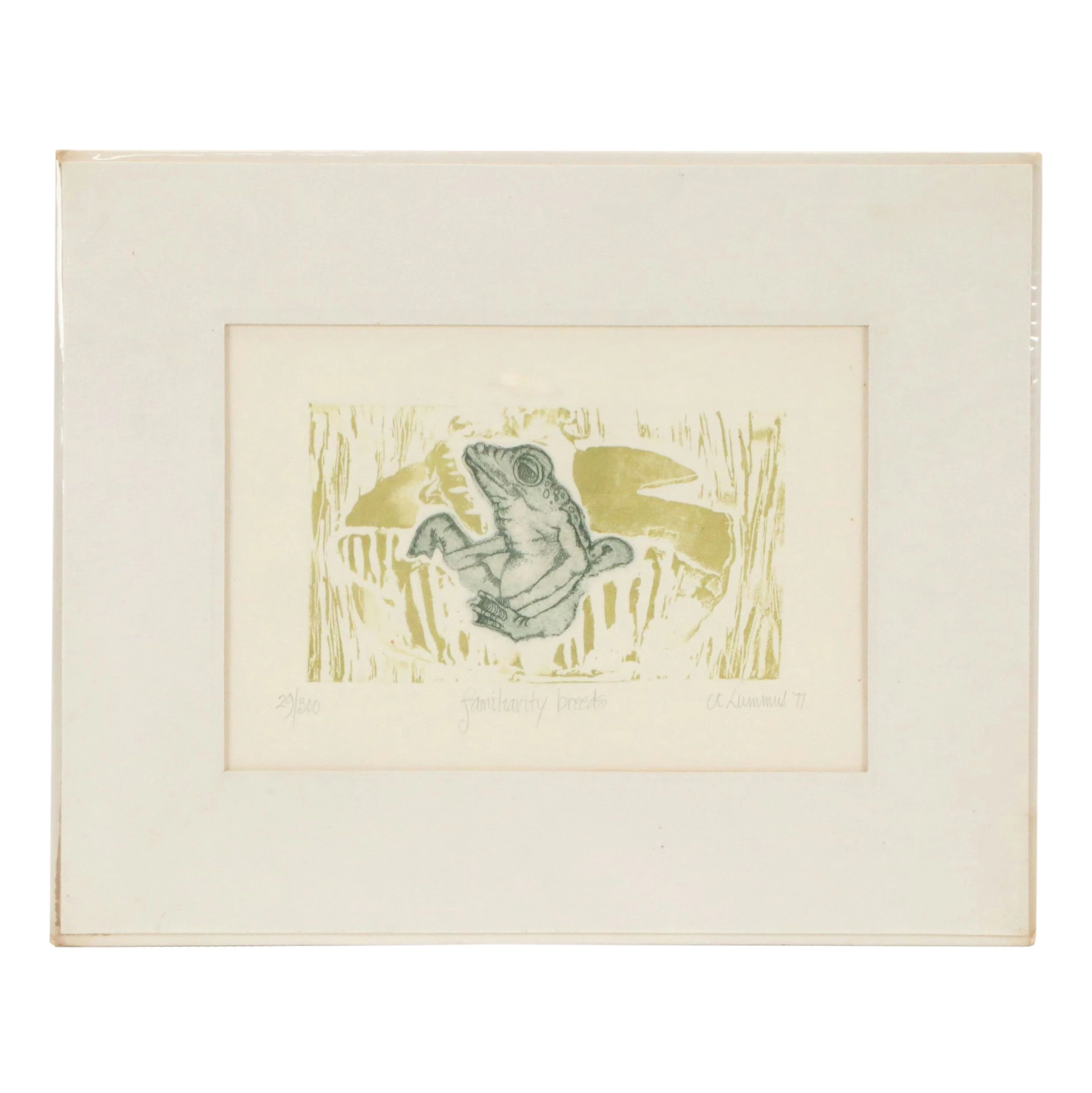 Carol Travers Lummus Embossed Intaglio "Familiarity Breeds," 1977