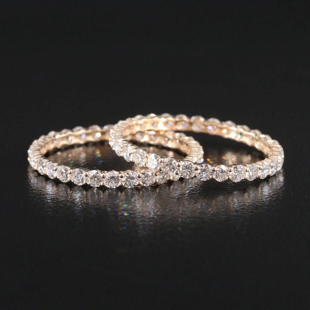 14K 1.83 CTW Diamond Stacking Eternity Bands