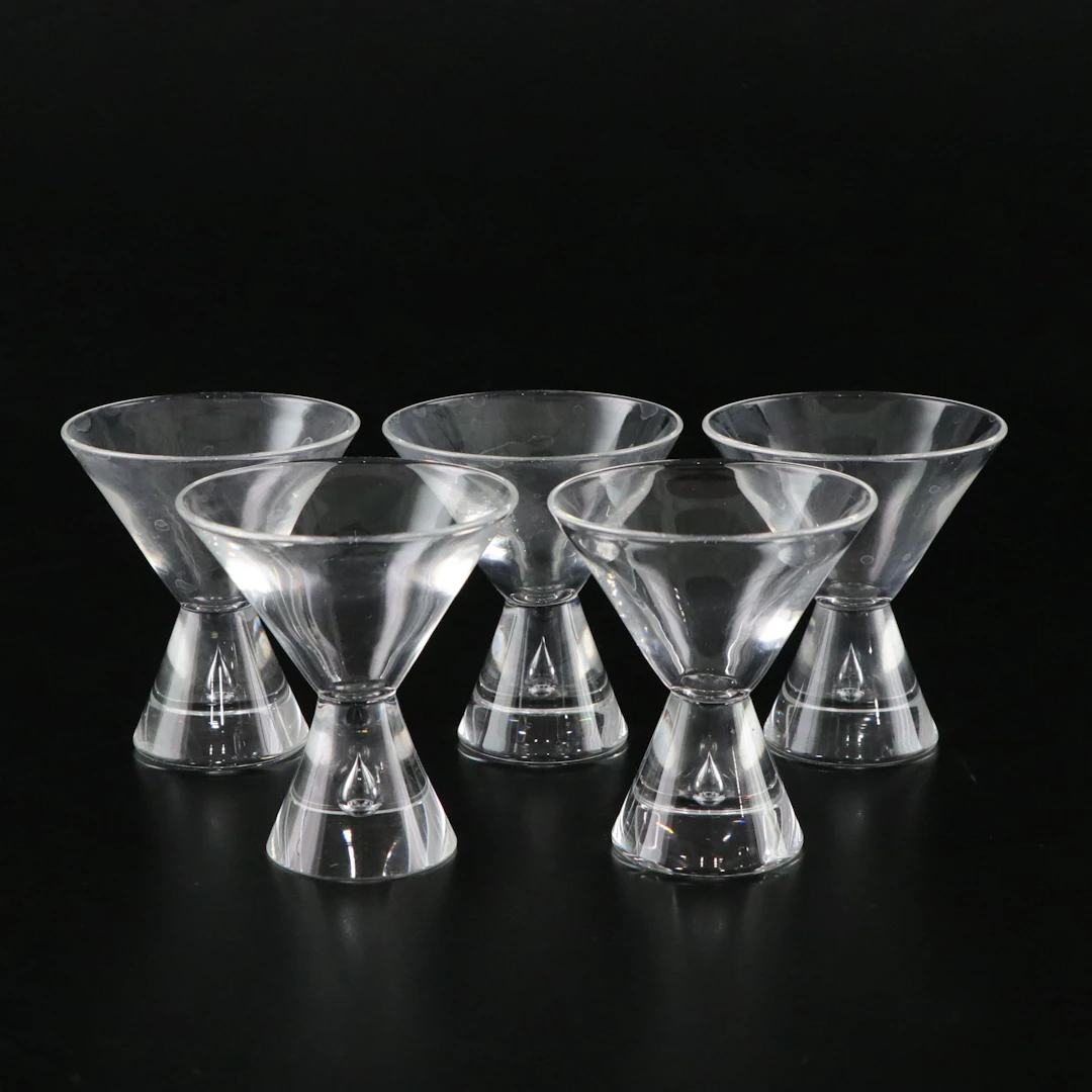 Five Steuben "Teardrop" Cocktail Glasses