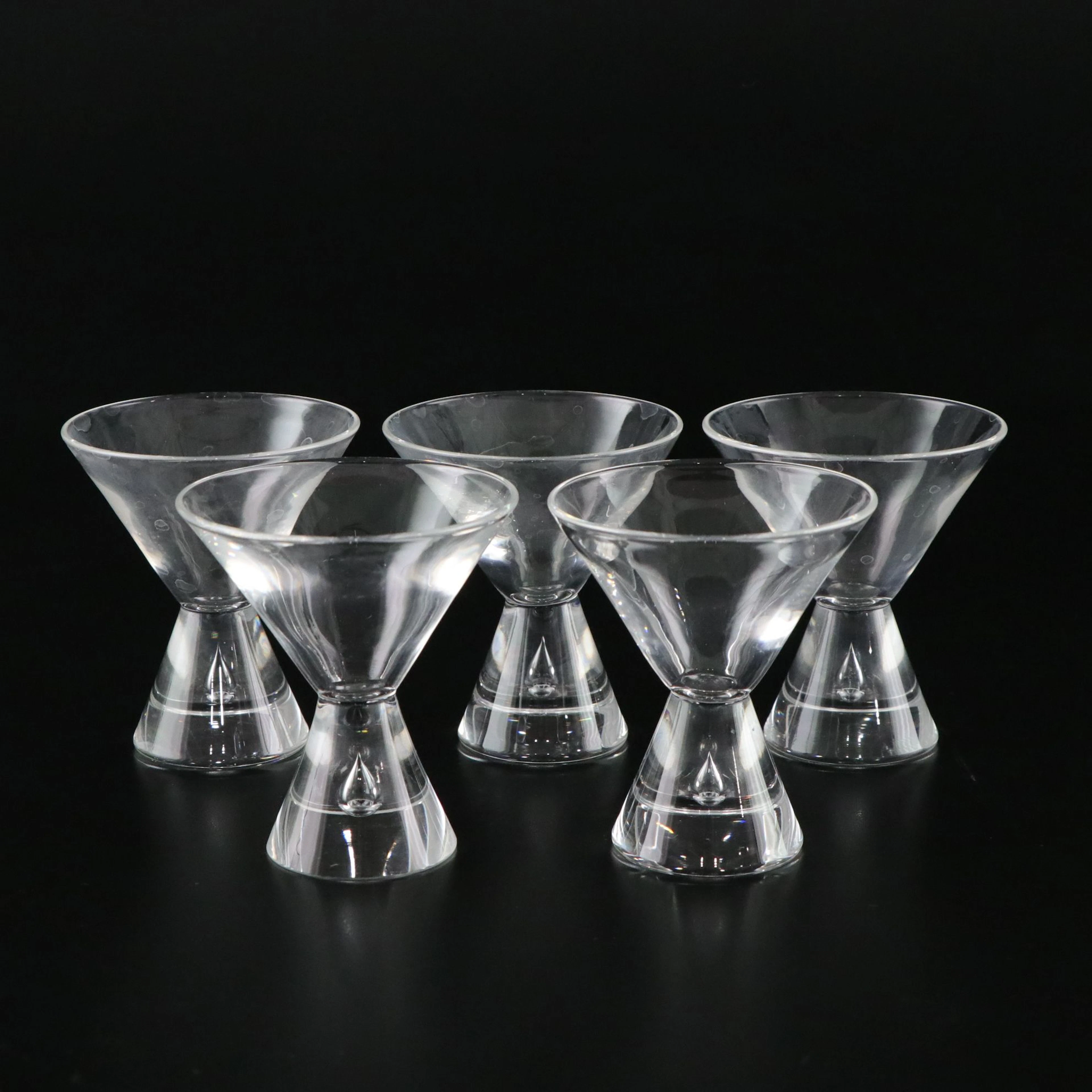 Five Steuben "Teardrop" Cocktail Glasses