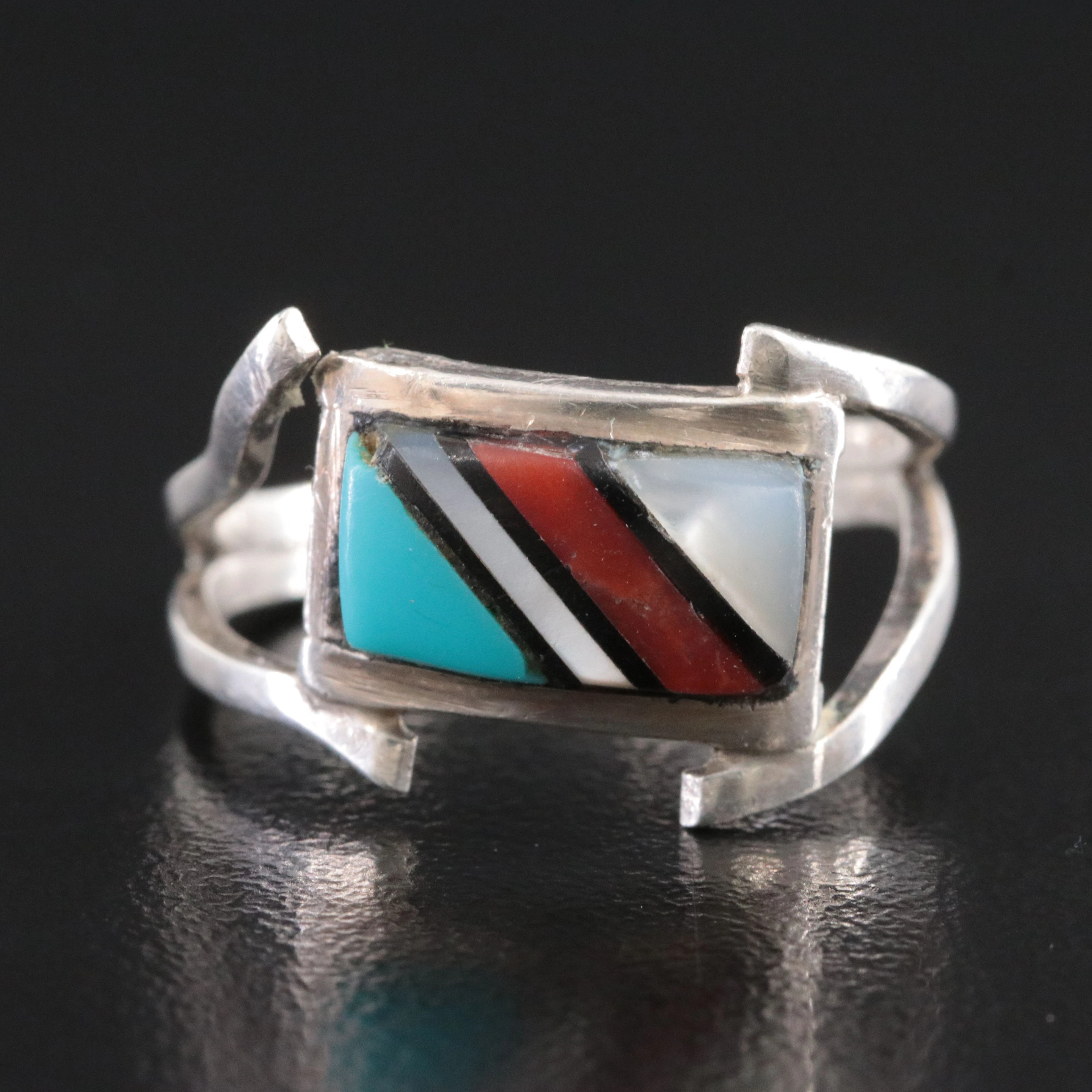 Southwestern Inlay Sterling Ring