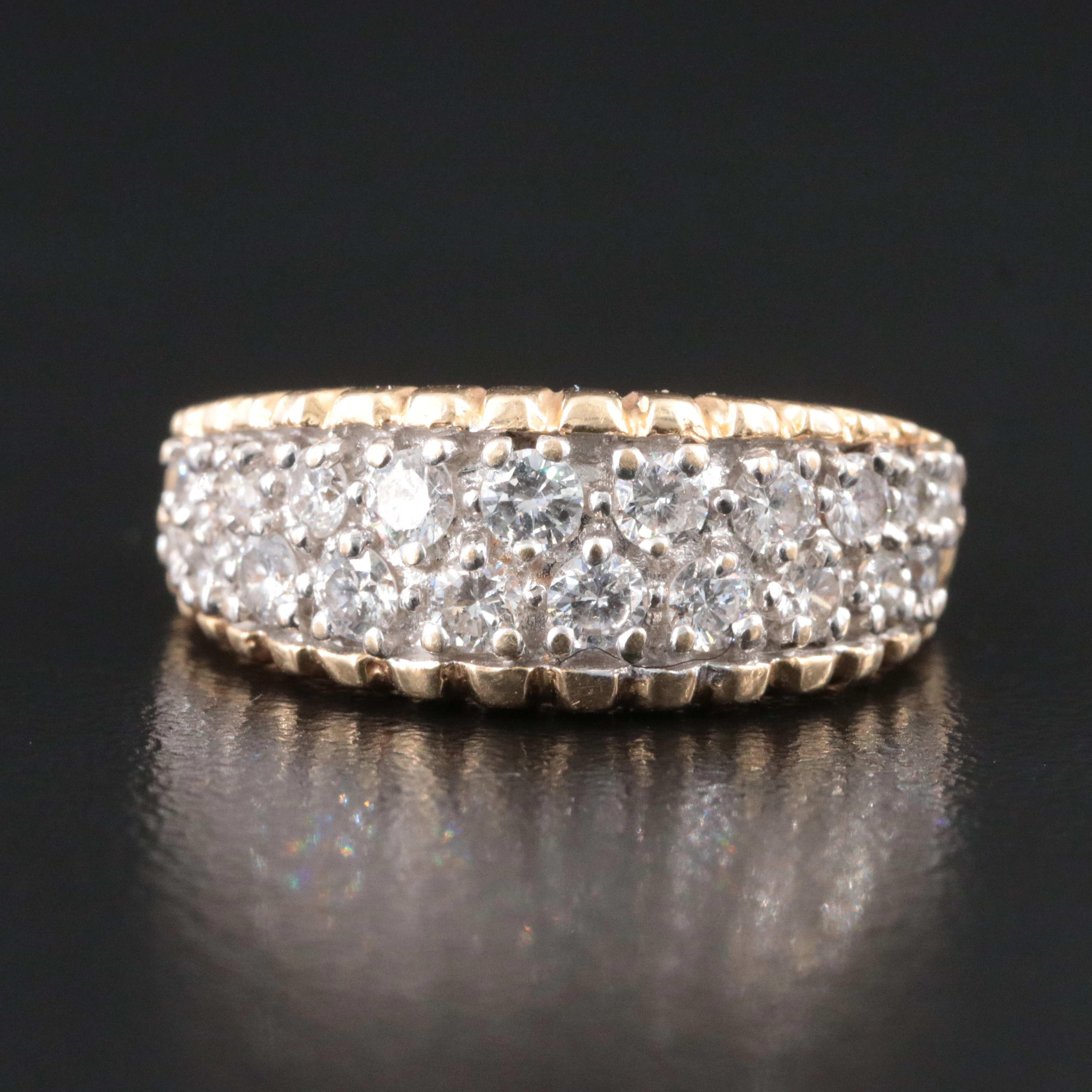 14K 0.91 CTW Diamond Double Row Ring
