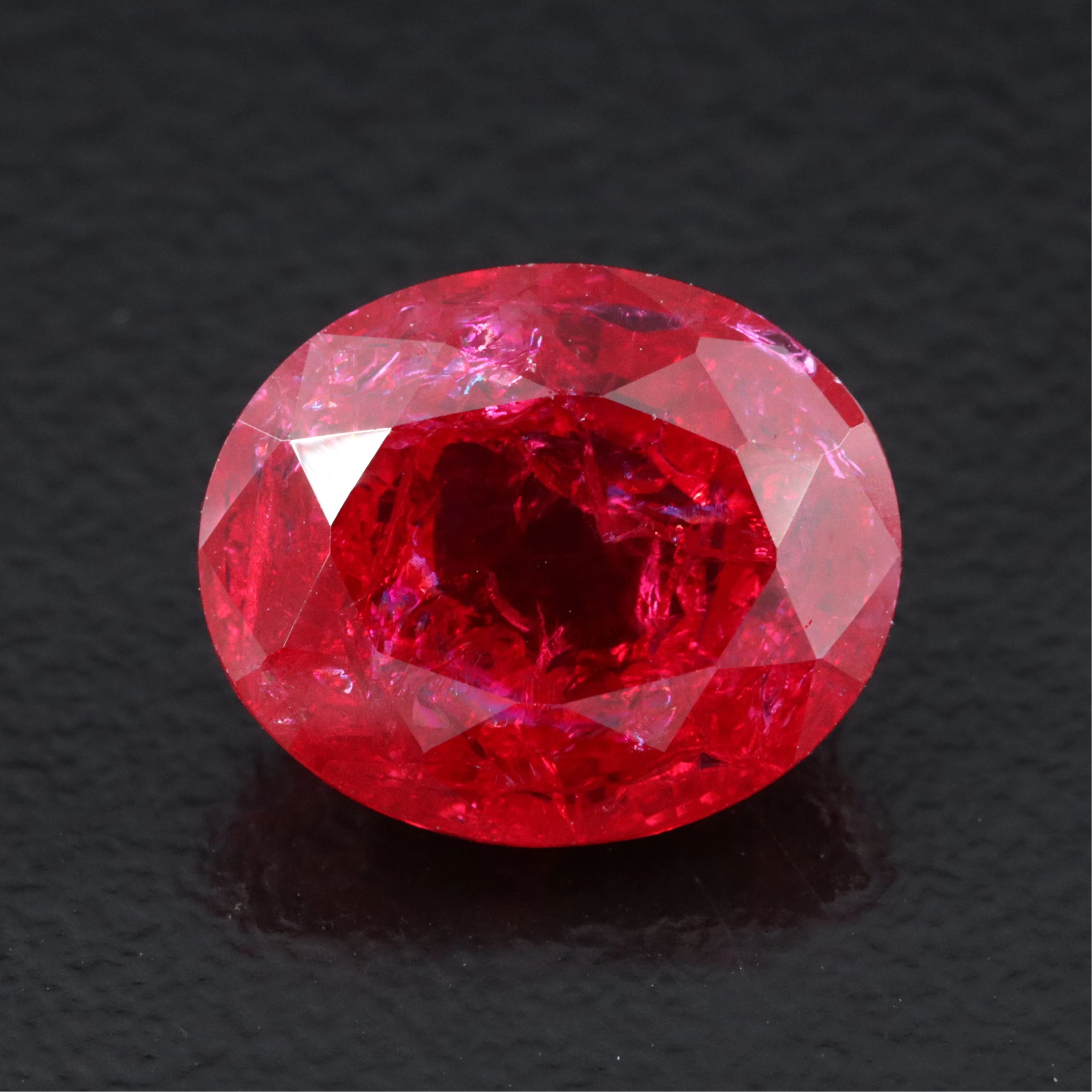Loose 6.79 CT Lab Grown Ruby