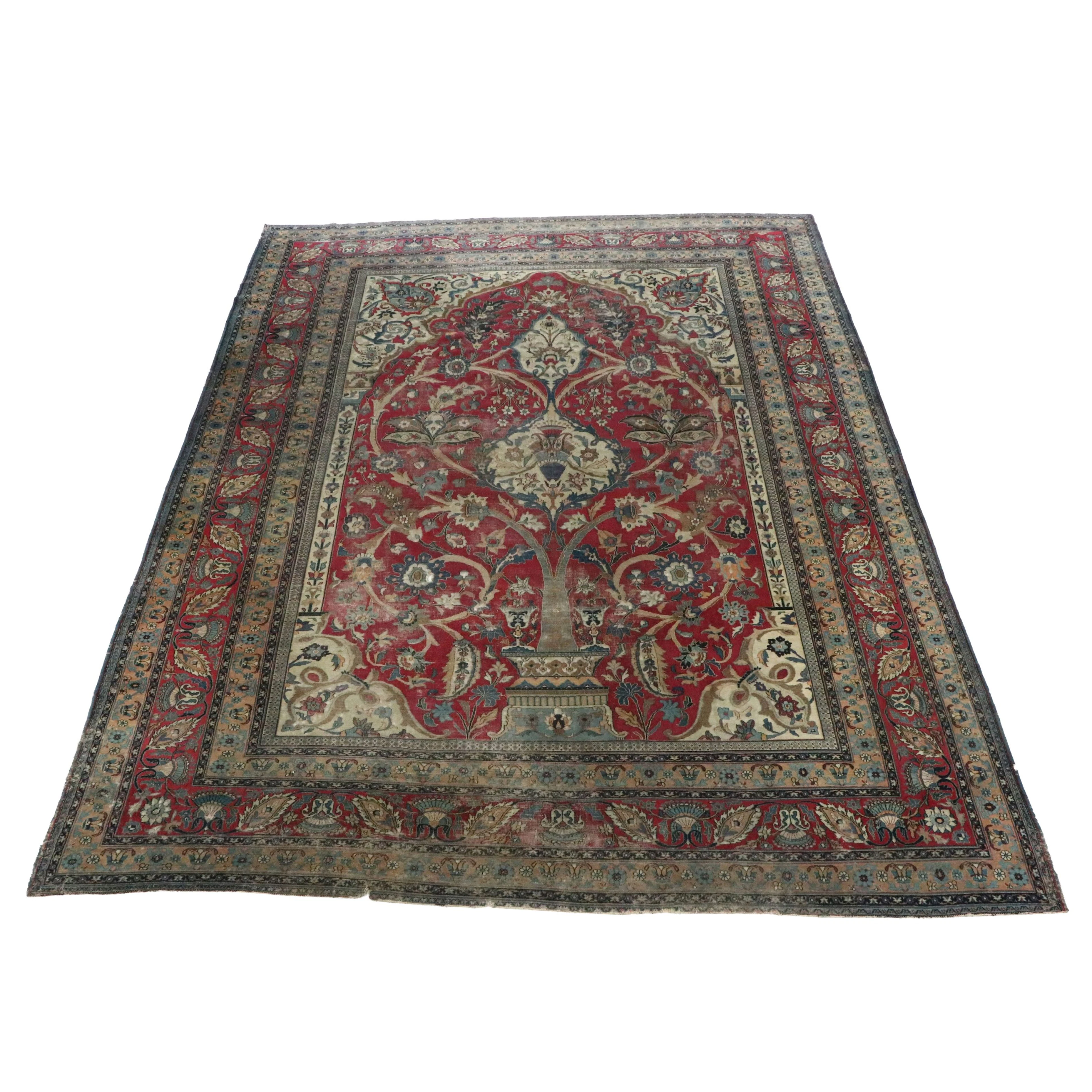 13'6 x 17'10 Hand-Knotted Persian Kerman Style Room-Sized Rug