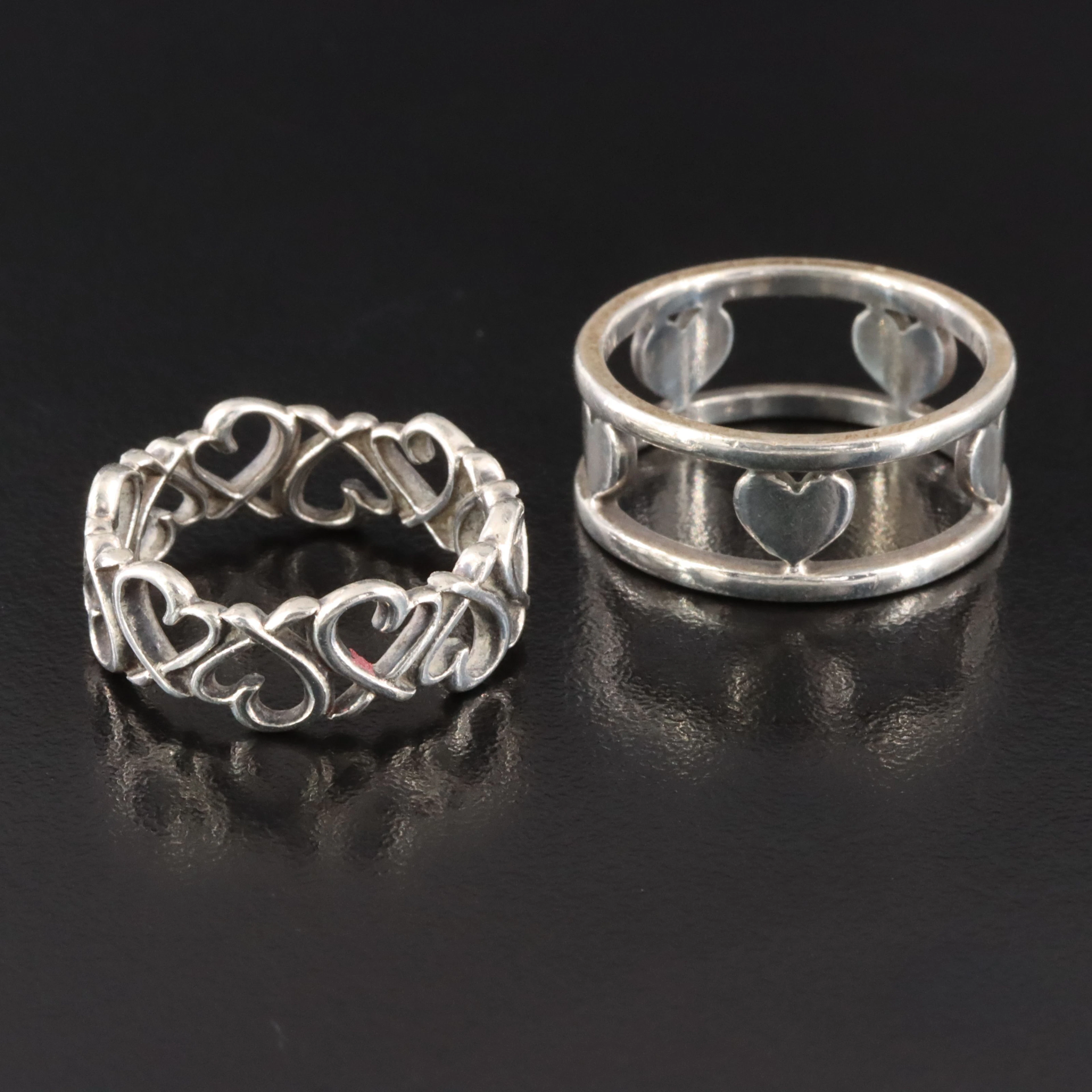 Tiffany & Co. Sterling Heart Eternity Rings Featuring Paloma Picasso
