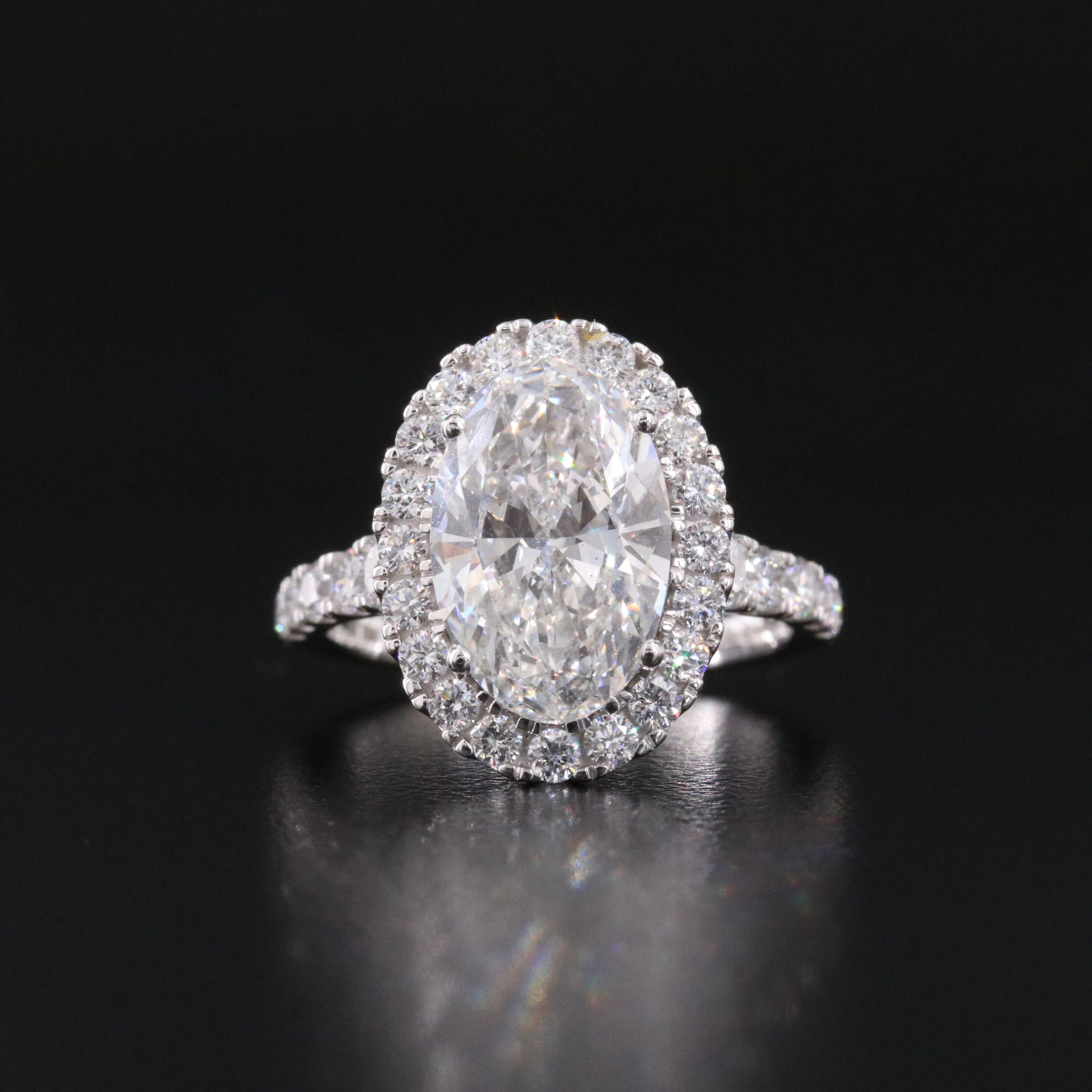 14K 4.98 CTW Lab Grown Diamond Halo Ring