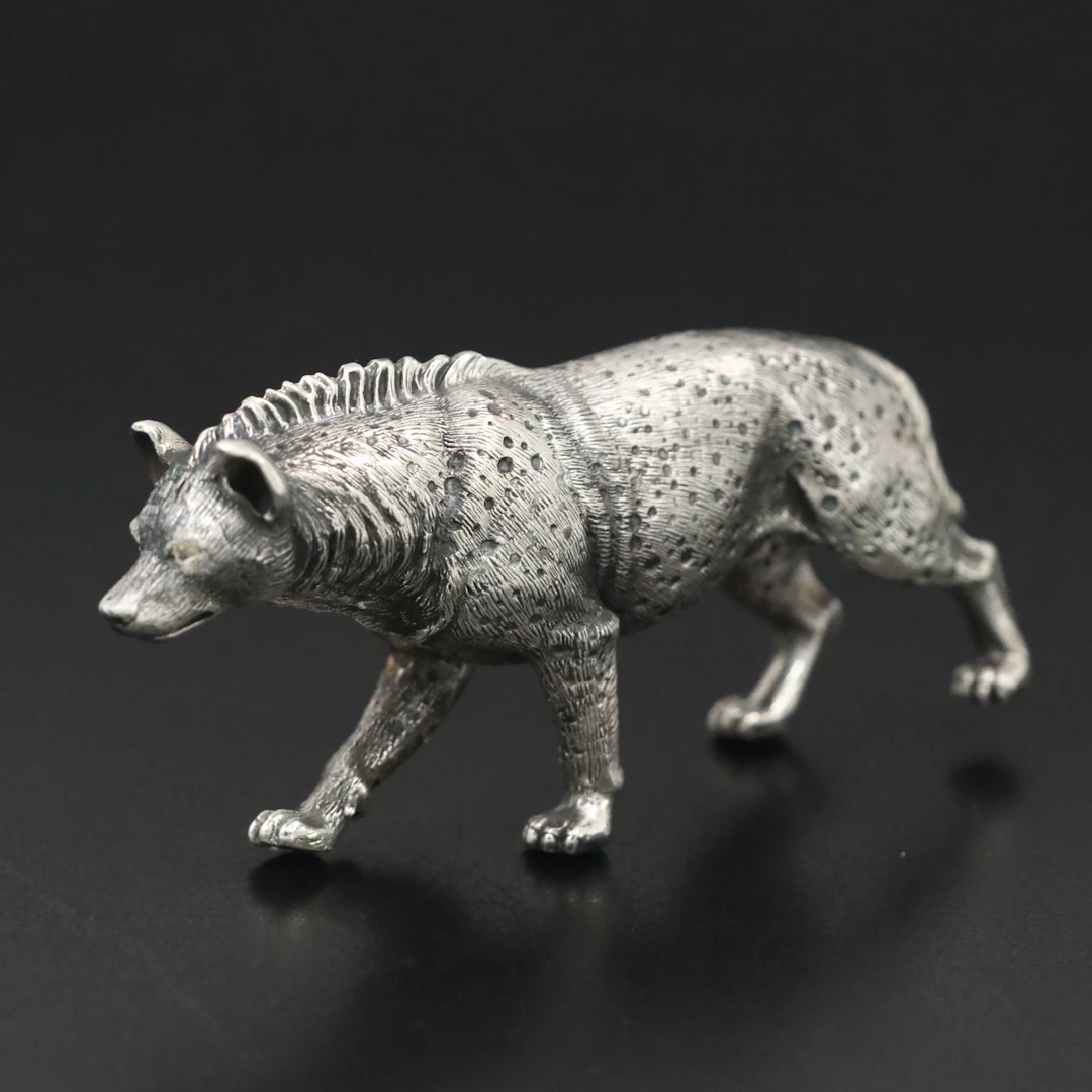 Russian 875 Silver Hyena with Diamond Eyes