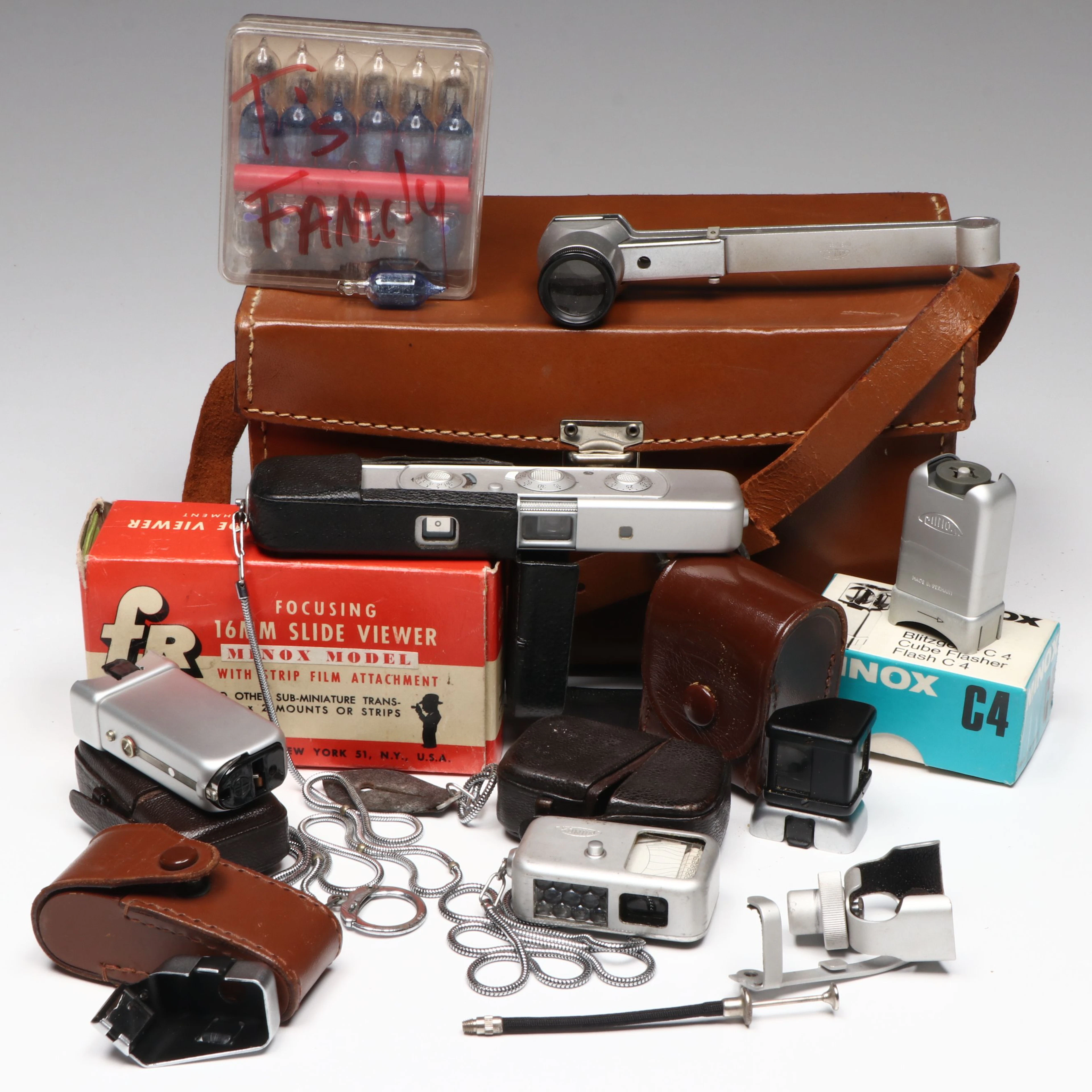 Minox Subminiature Spy Camera, 16mm Slide Viewer, Light Meter and More