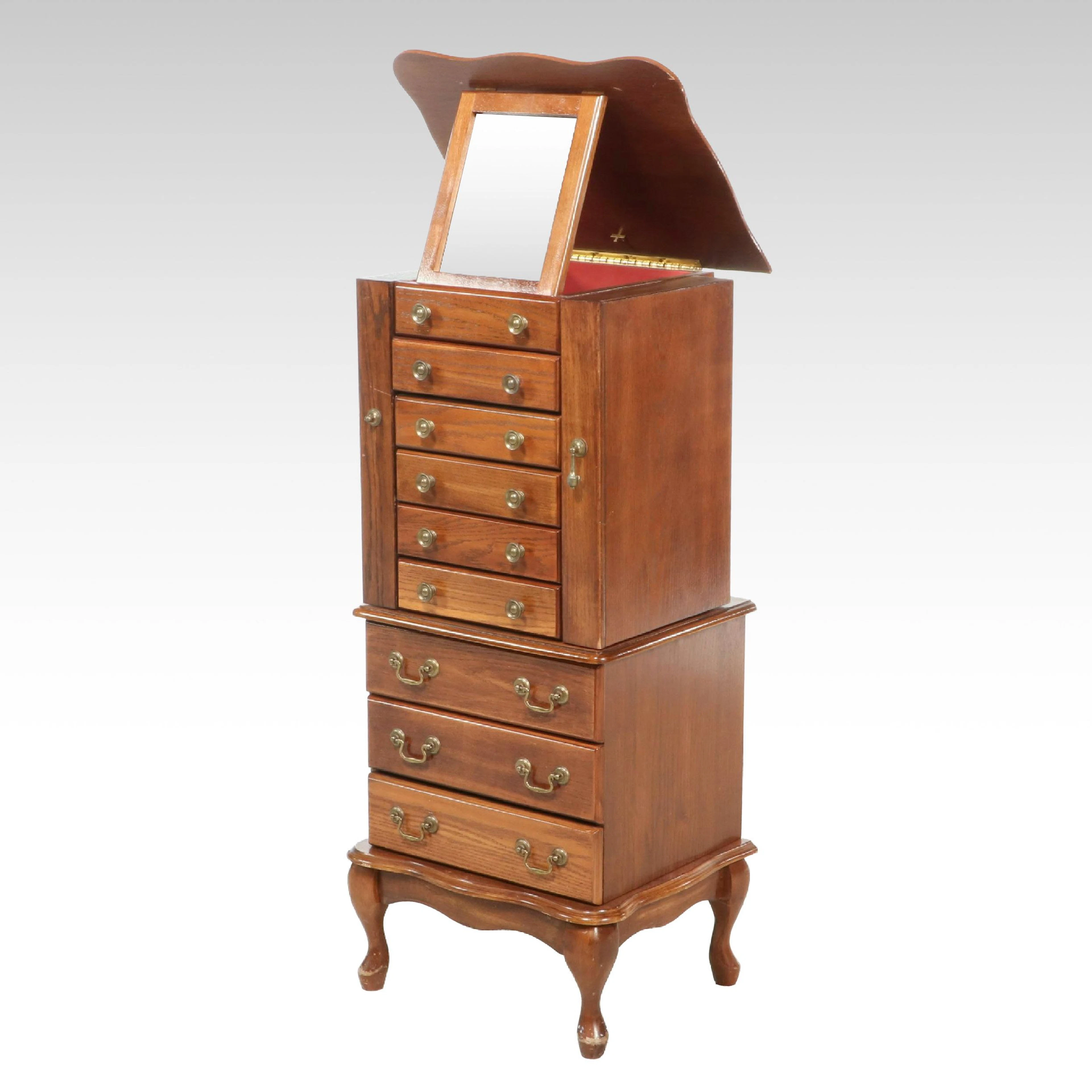 Rosalco The Commodore Collection Oak Jewelry Armoire