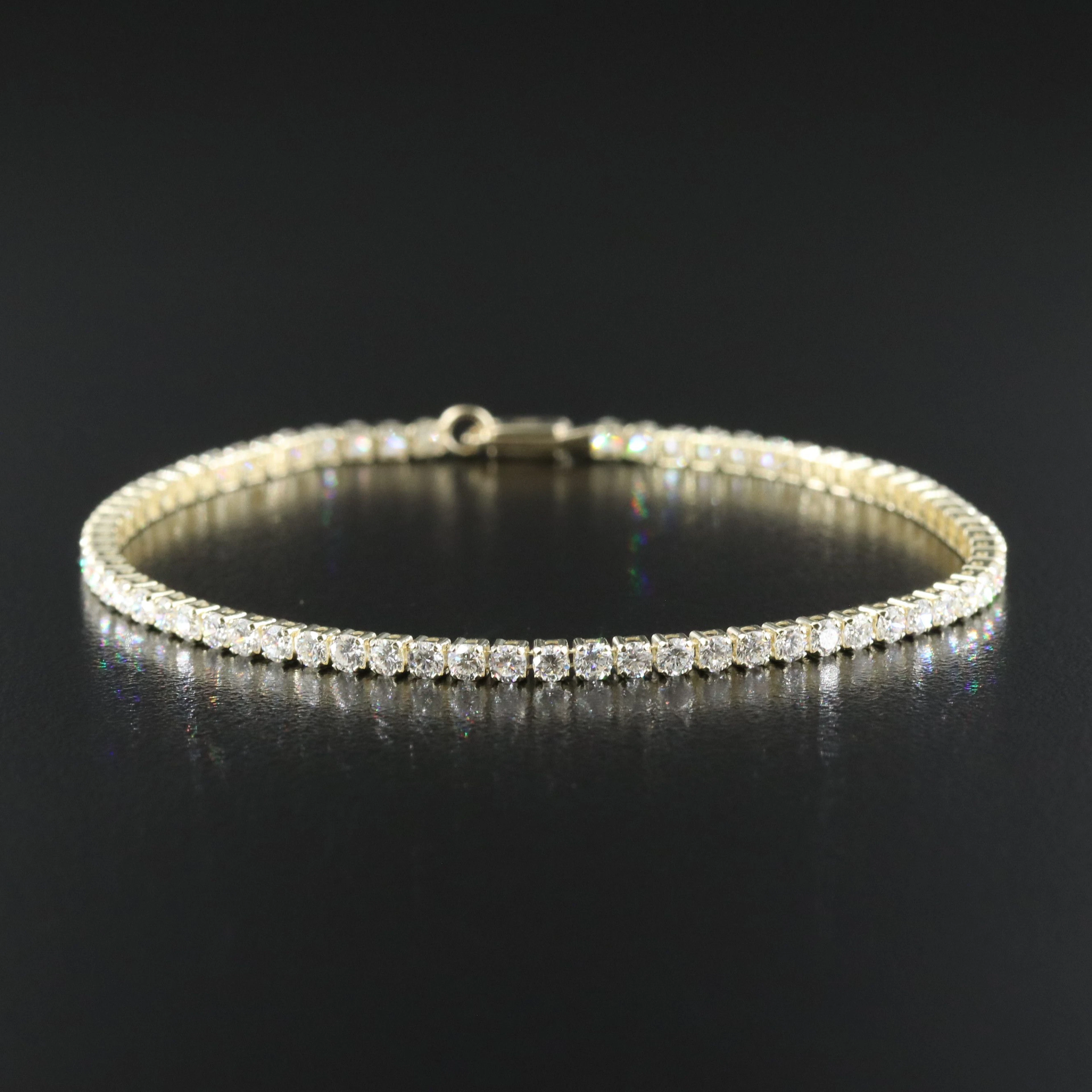 14K 3.16 CTW Lab Grown Diamond Line Bracelet with IGI Report