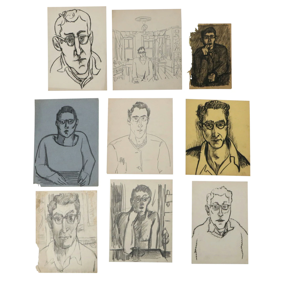Achillo "Achi" Sullo Charcoal and Graphite Drawings of a Man