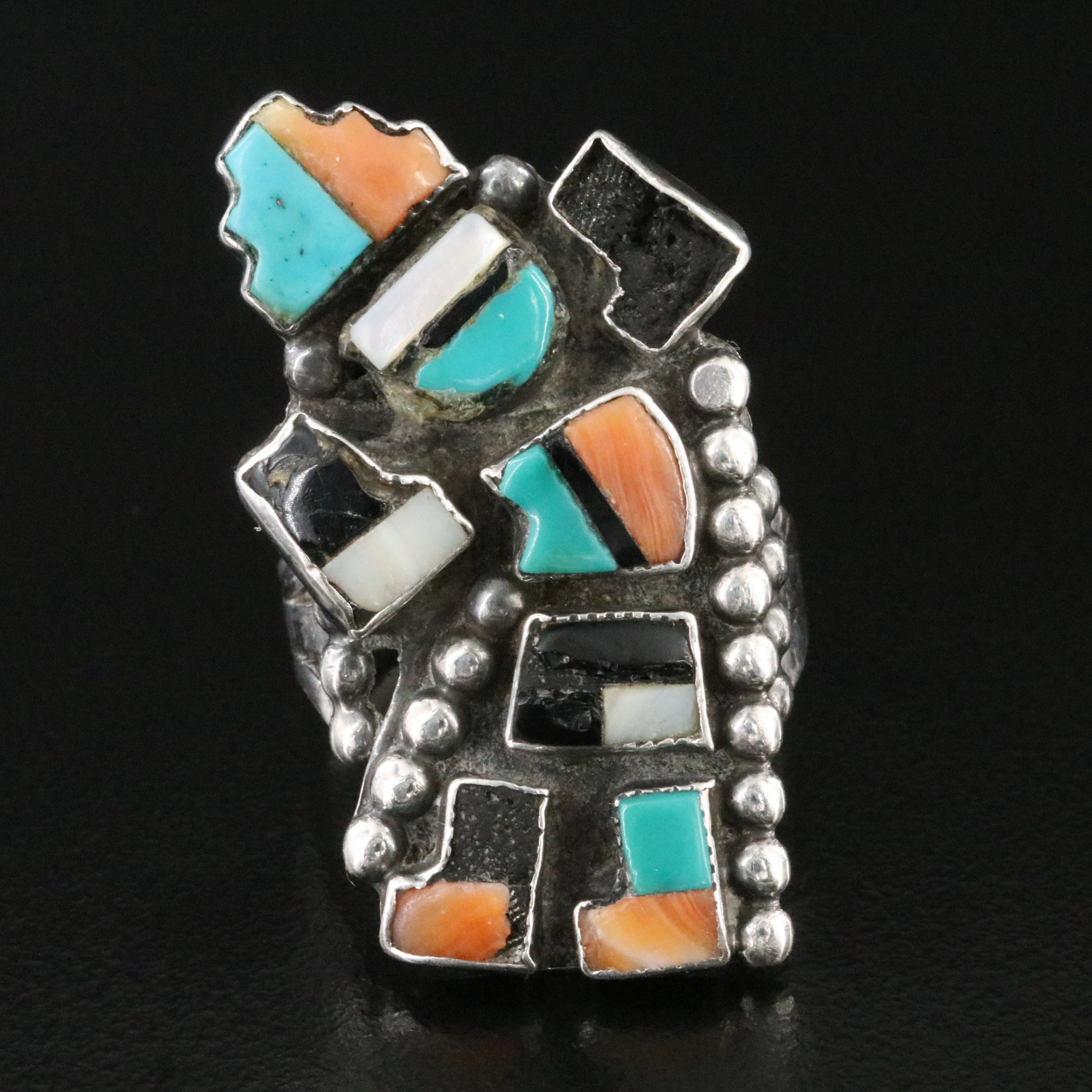 Southwestern Sterling Yei Figure Ring