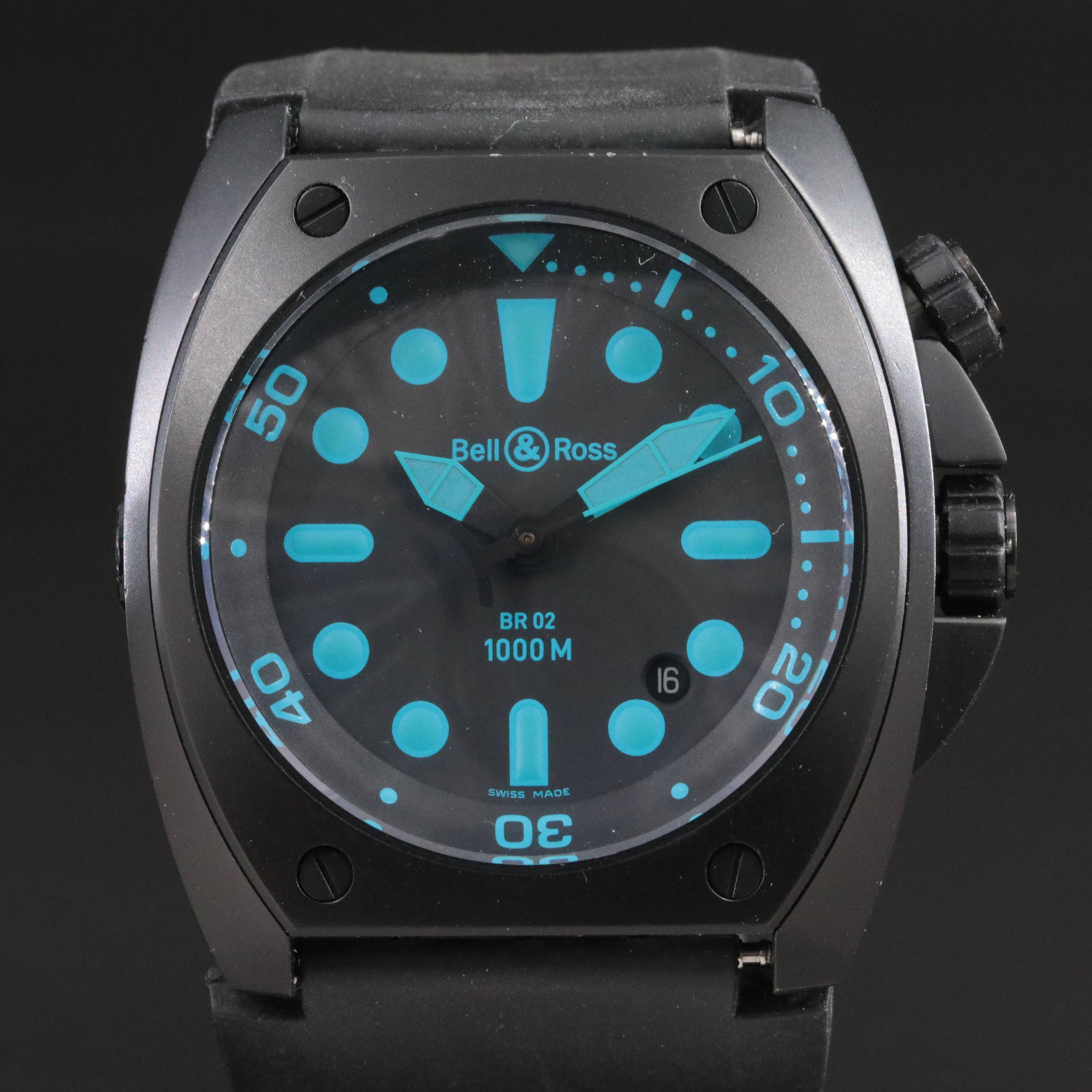 Bell & Ross Diver BR02 1000M Marine Black Steel Blue Automatic Watch