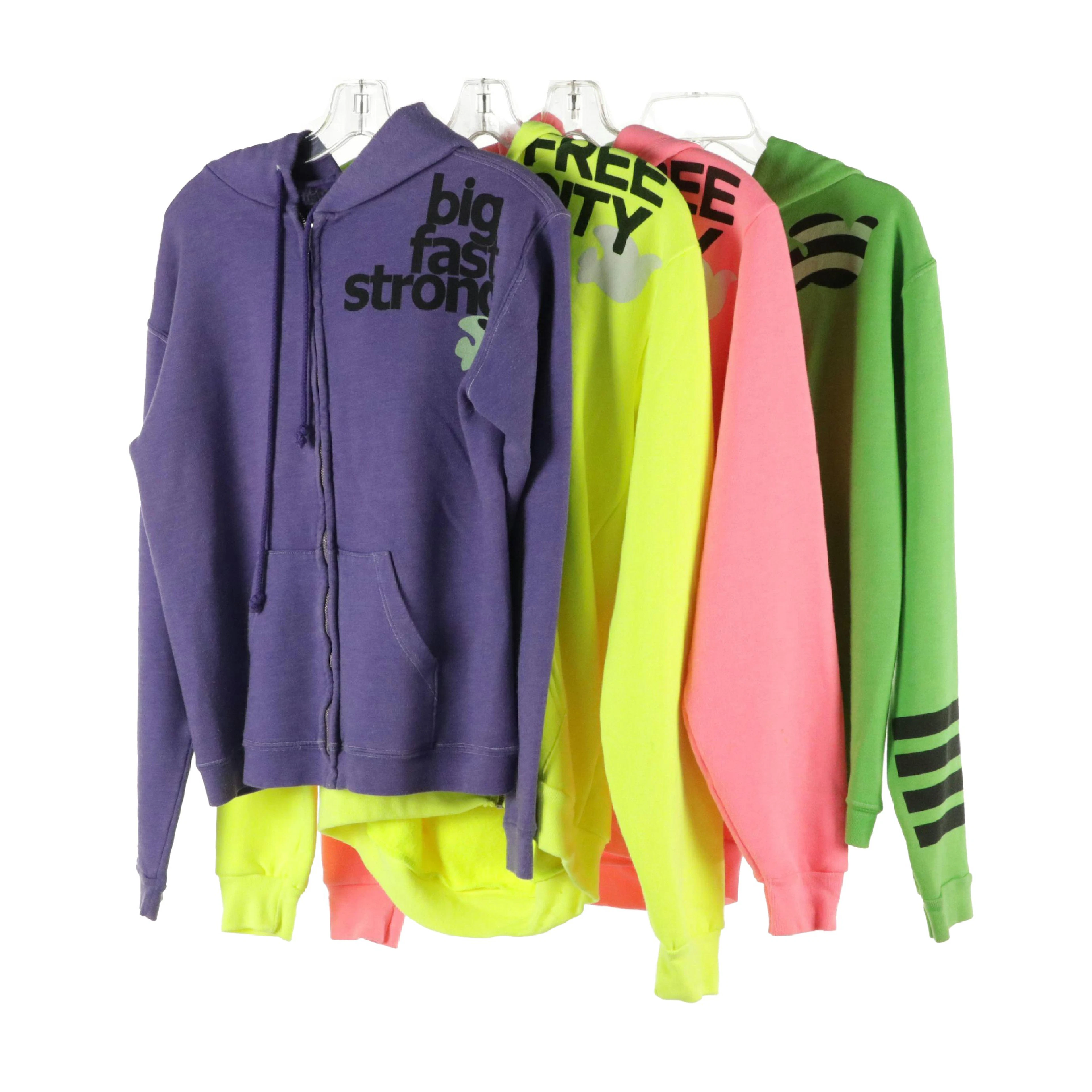 Free City by American Apparel Graphic Zip Hoodies in Various Colors
