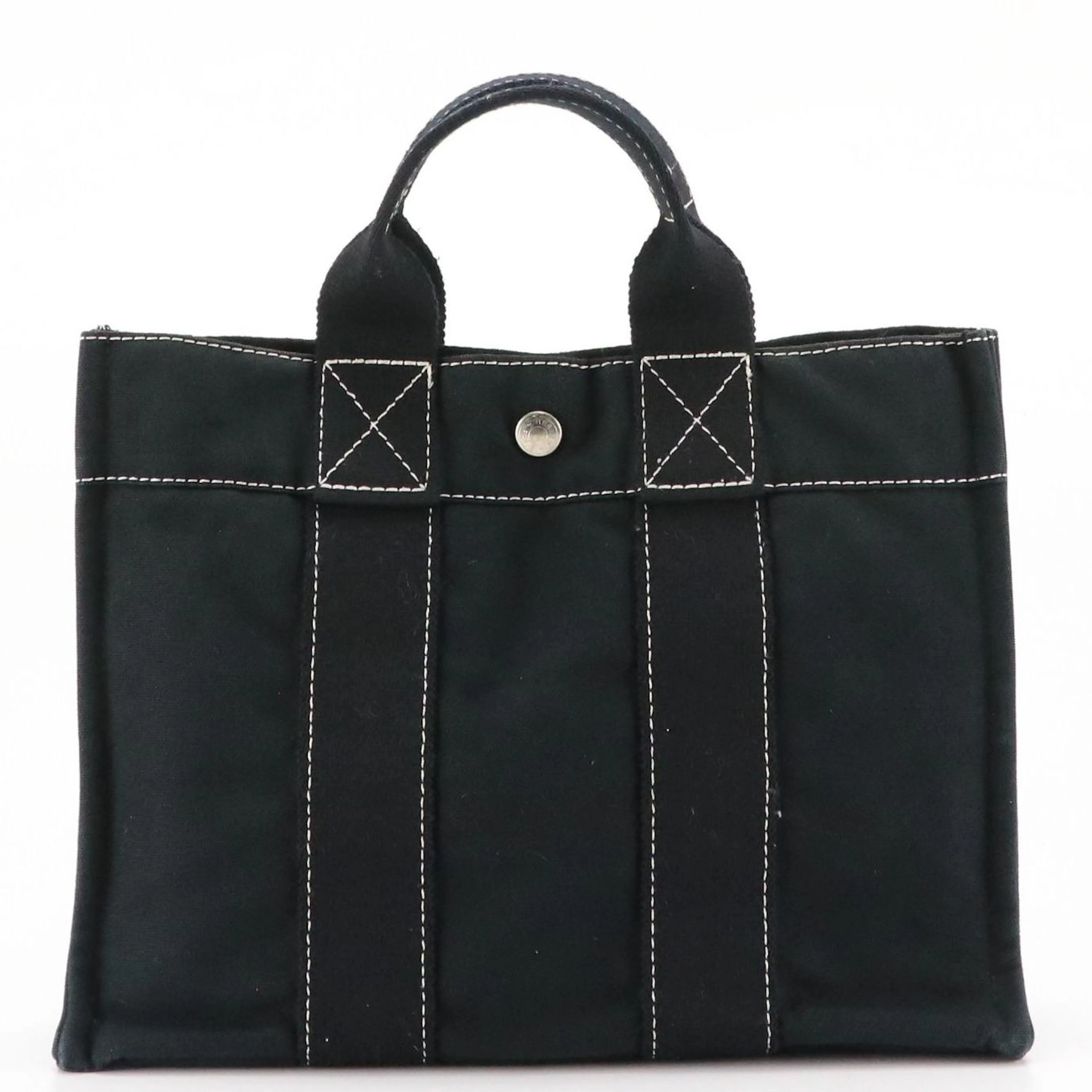 Hermès Fourre Tout PM Handbag in Black Cotton Canvas