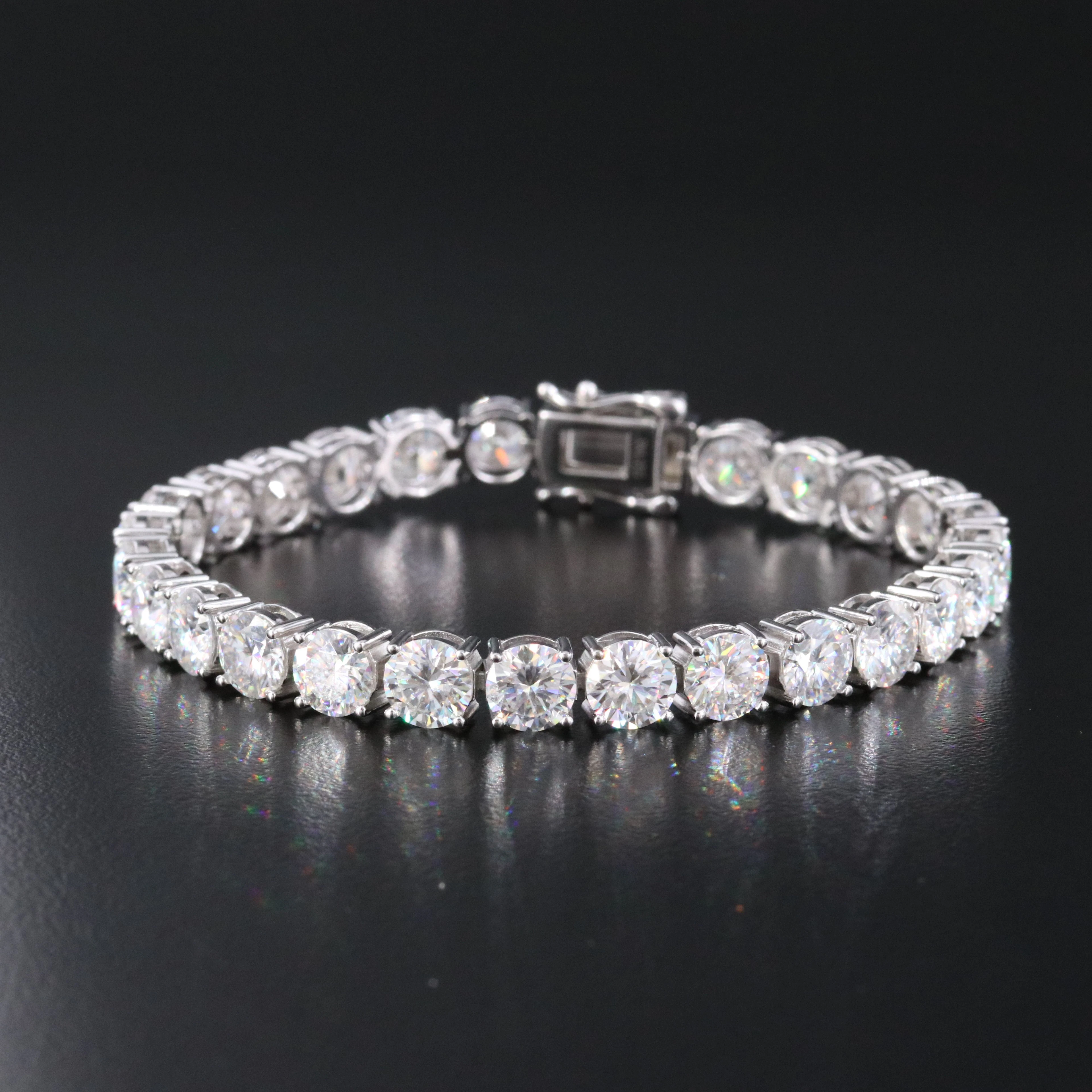 Sterling Moissanite Line Bracelet