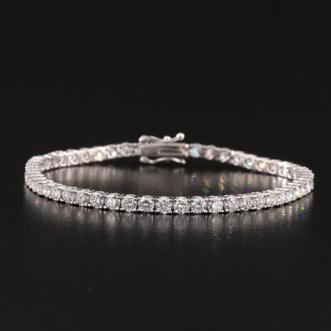 Sterling 4.68 CTW Lab Grown Diamond Line Bracelet