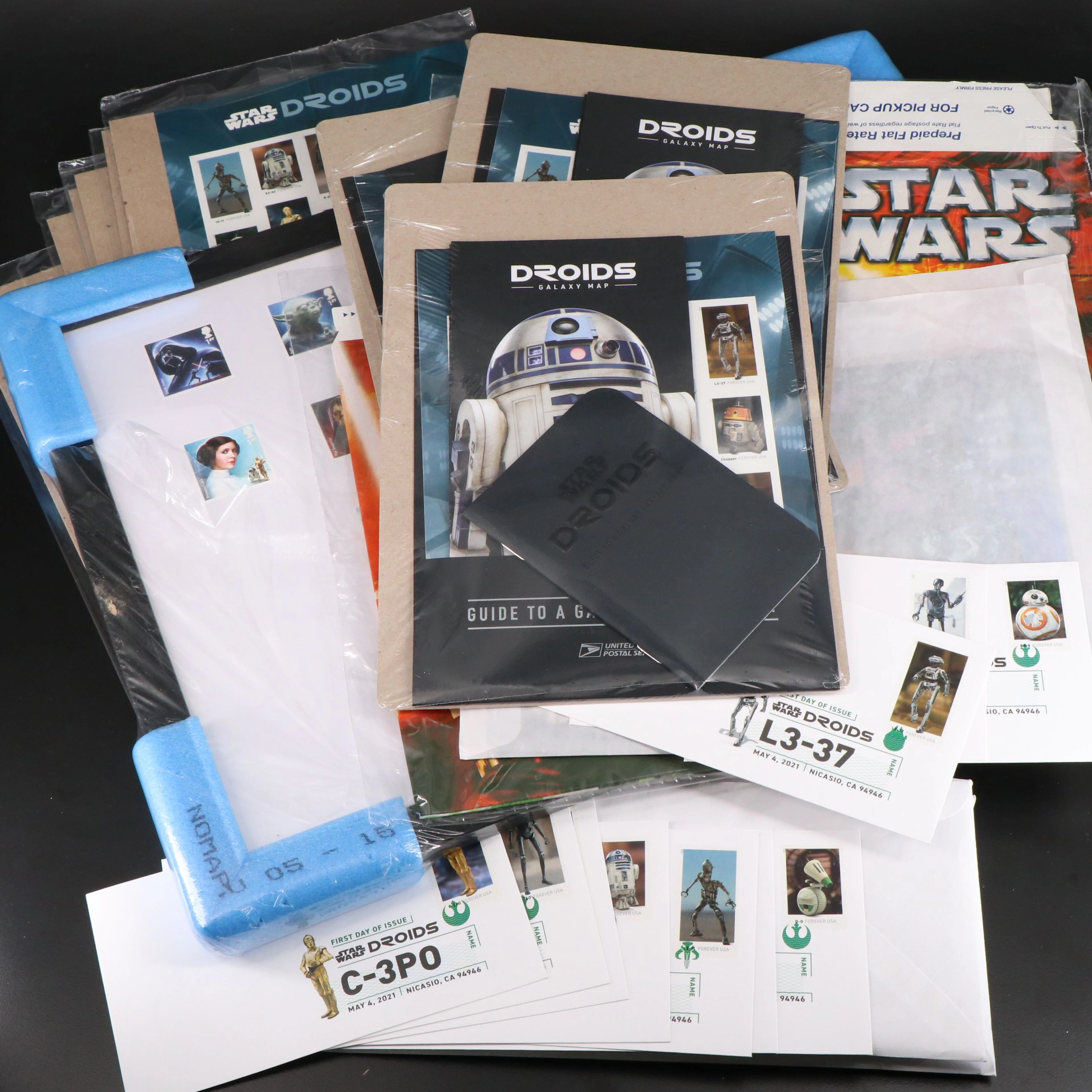 Star Wars-Themed U.S. and British Postage Stamp and Cover Collection