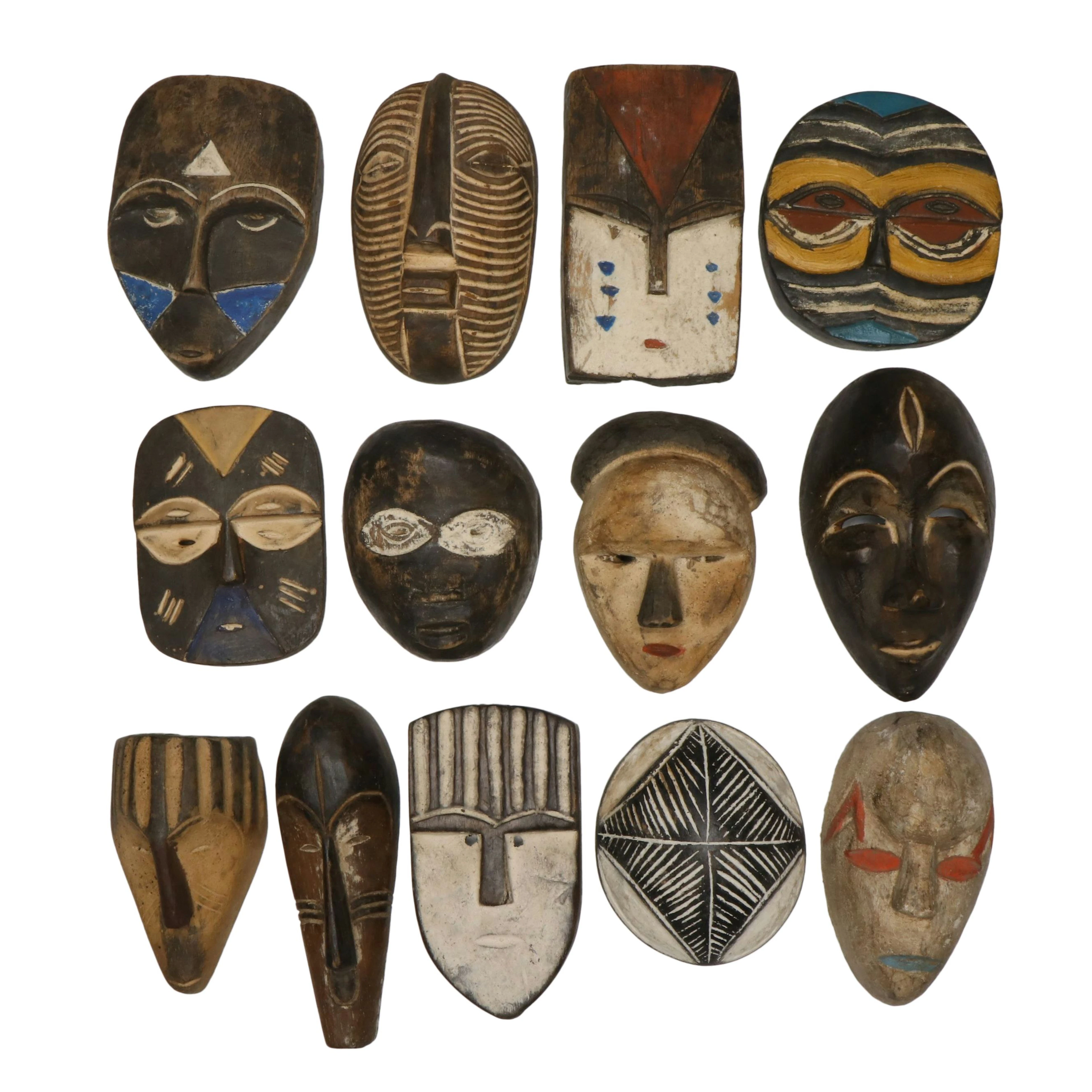 Blue Ocean Polychrome Hand-Carved Souvenir Mask Collection
