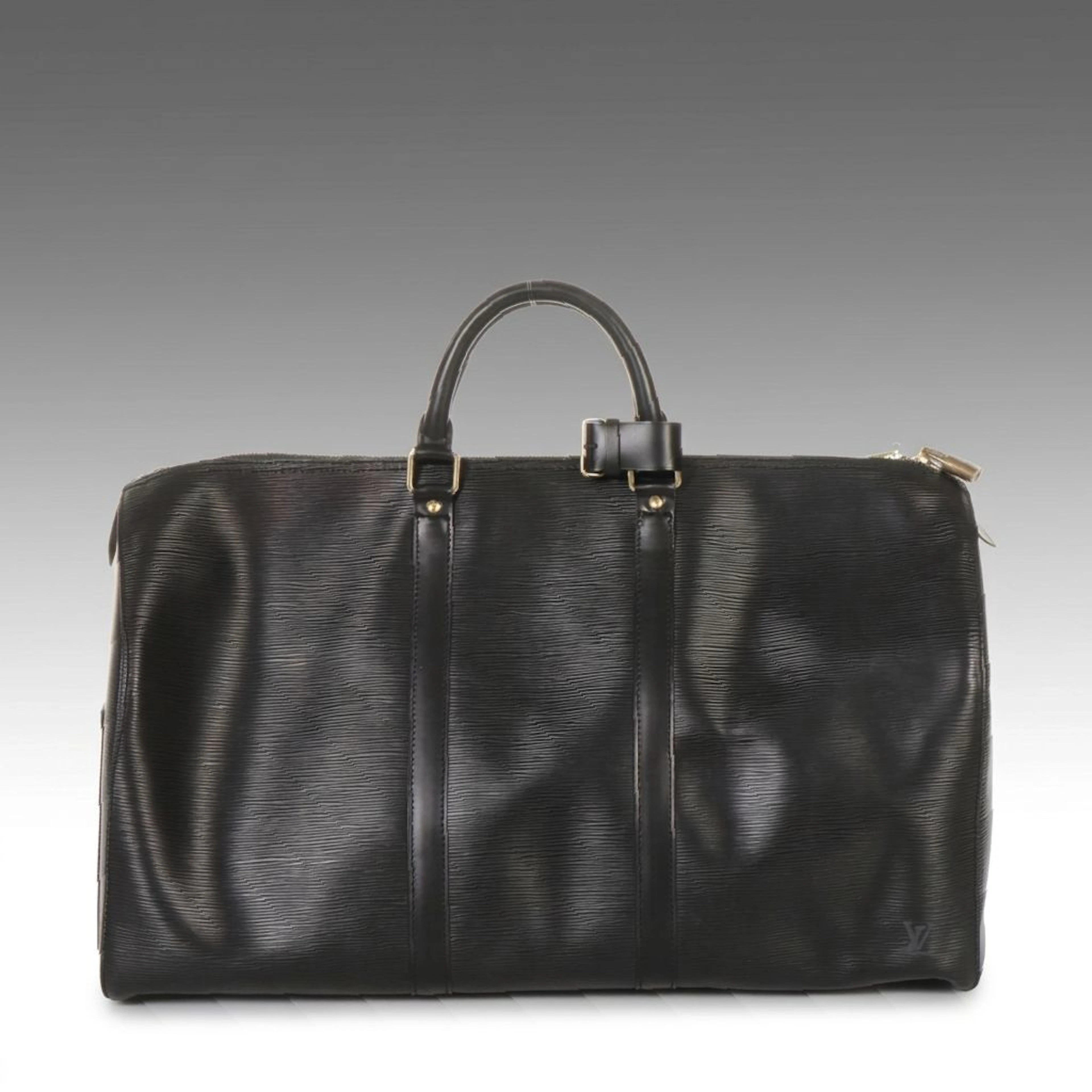 Louis Vuitton Keepall 50 Duffle Bag in Black Epi Leather